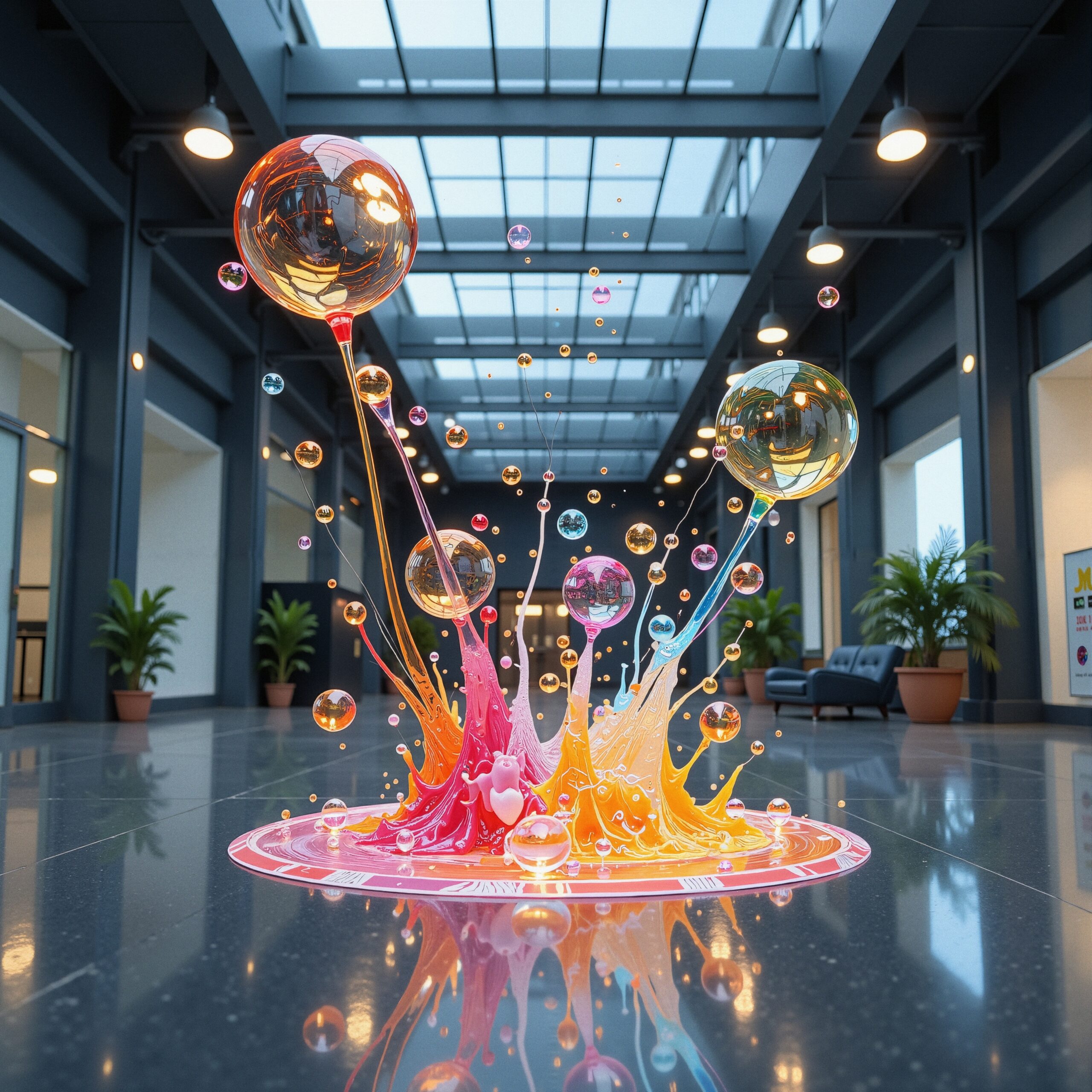 Vibrant Indoor Art Installation