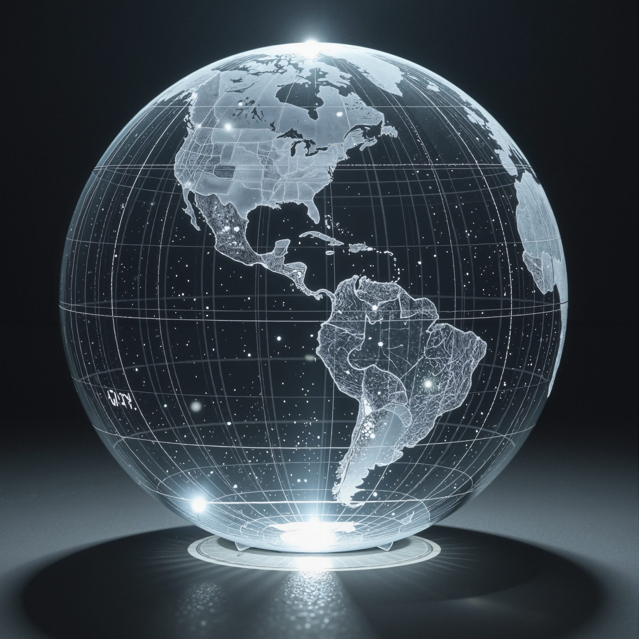 Glowing Transparent Digital Earth