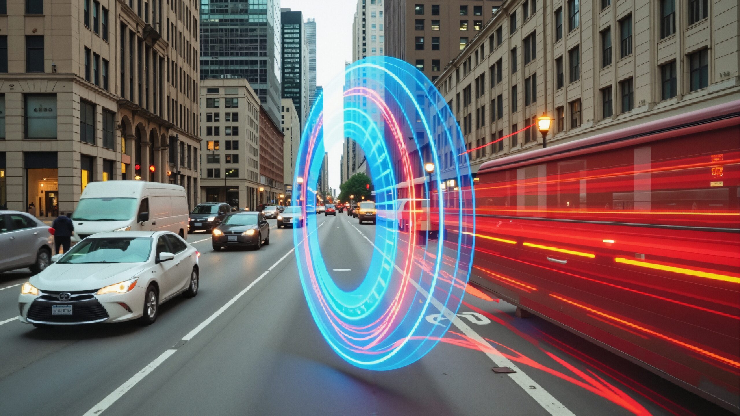 Futuristic Urban Traffic Scene