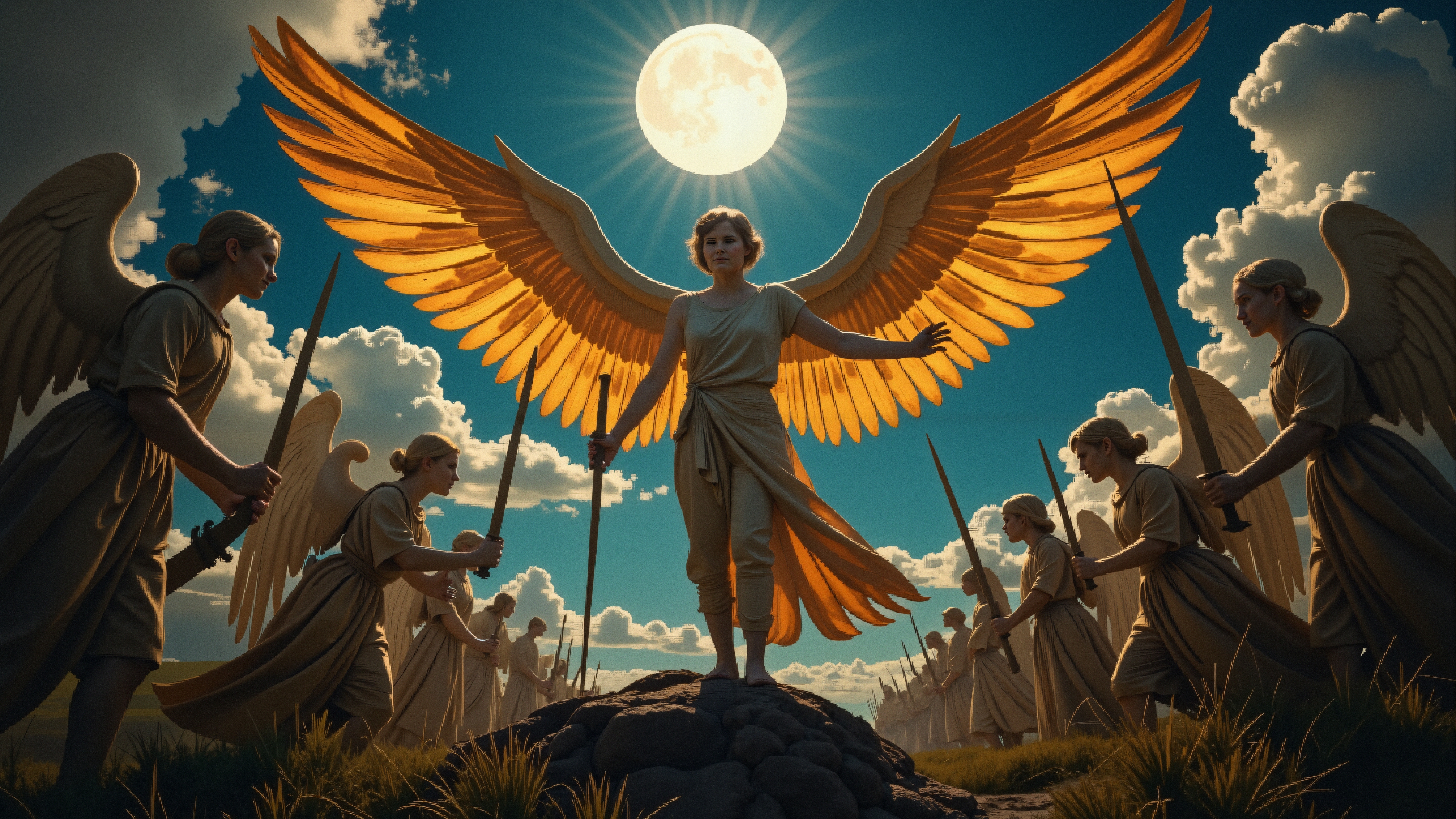Golden Angels Under Bright Sun