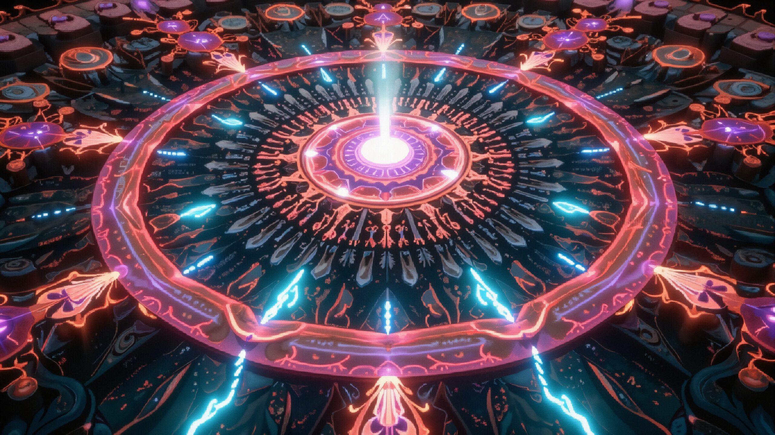 Psychedelic Neon Mandala Design