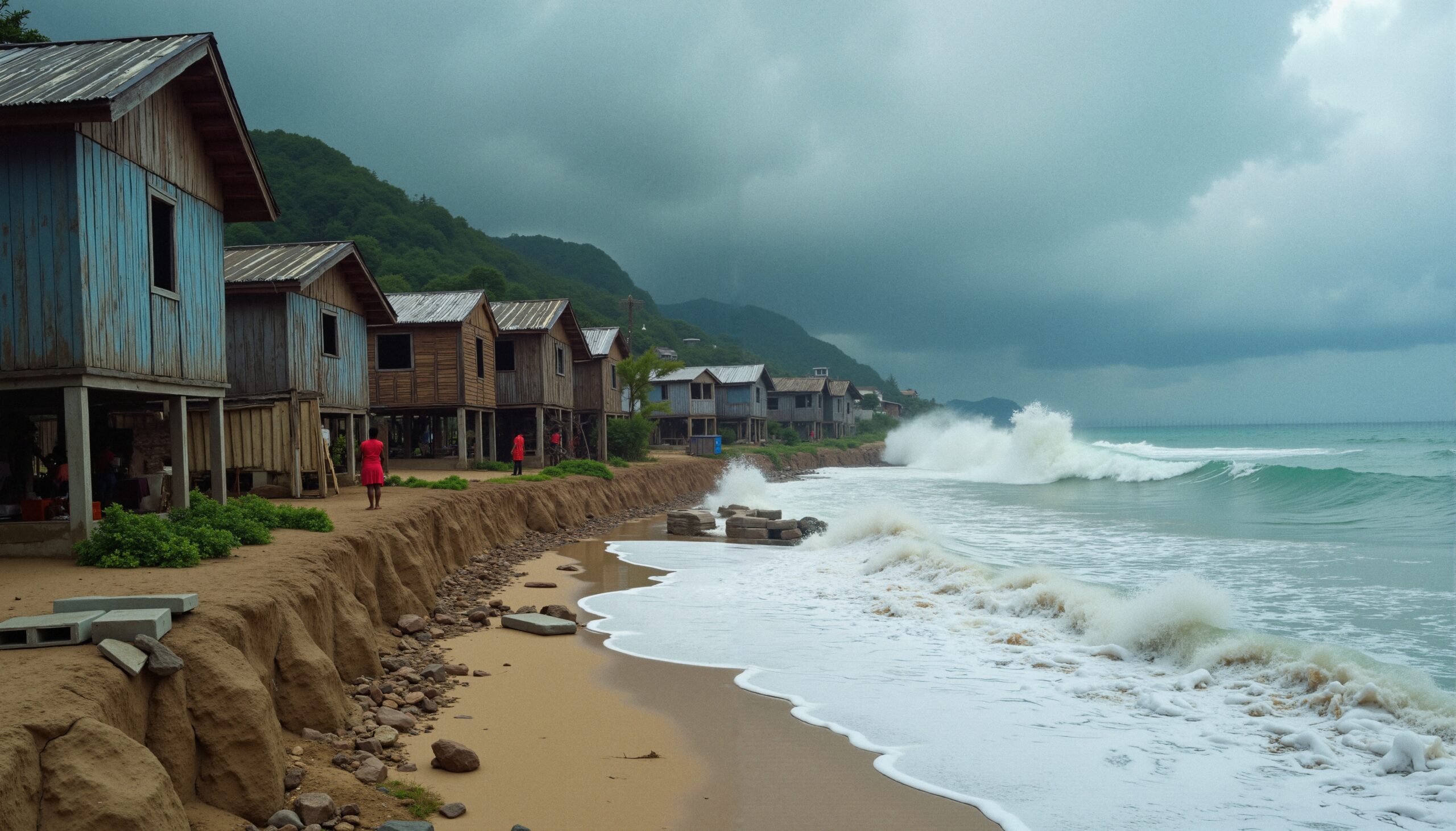 Coastal Houses Against Turbulent Waves