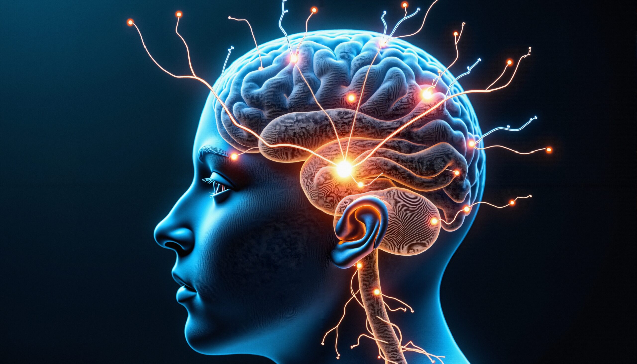 Human Brain with Neural Connections