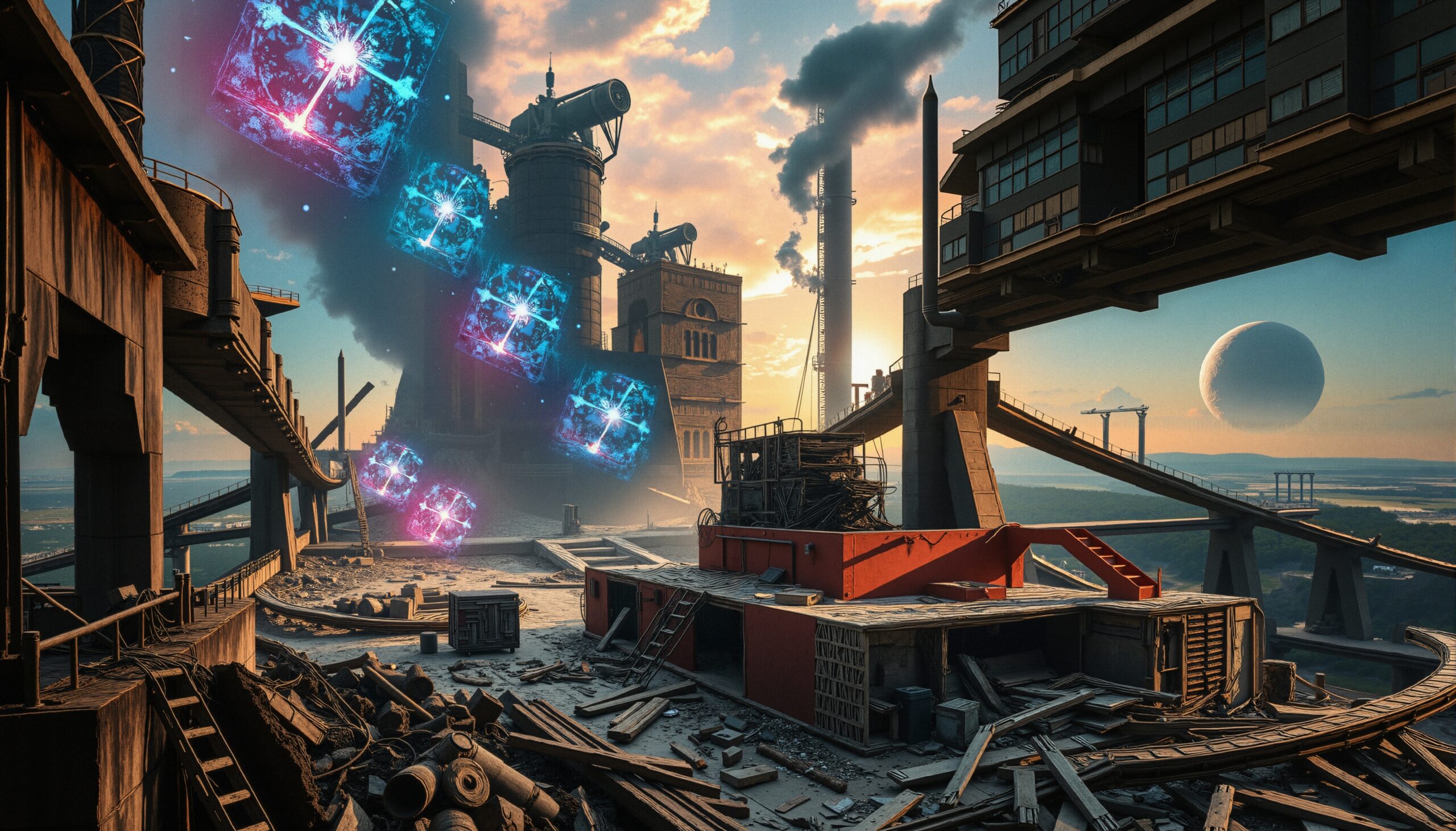 Futuristic Industrial Planetary Scene