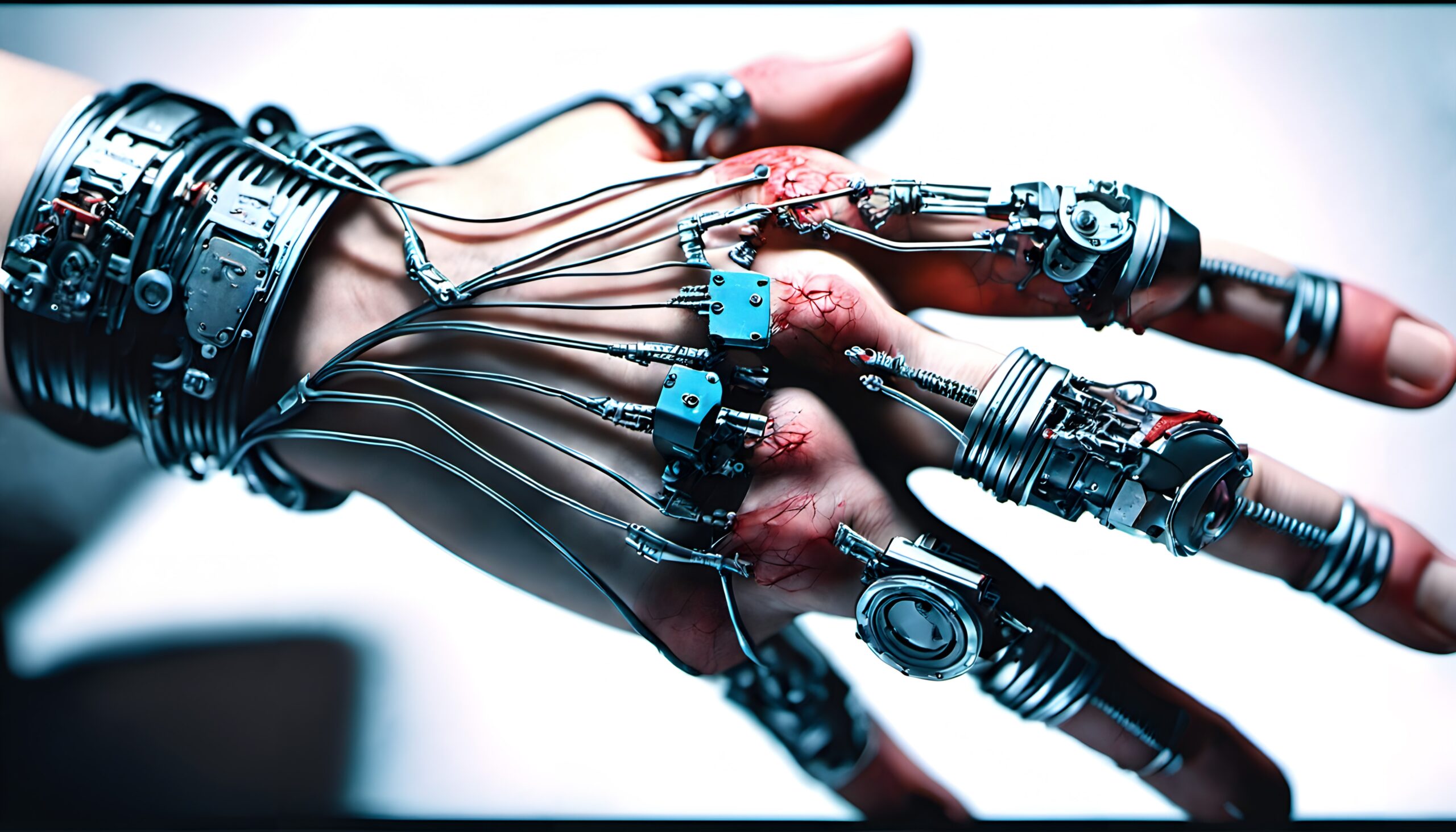 Cybernetic Hand with Mechanical Enhancements