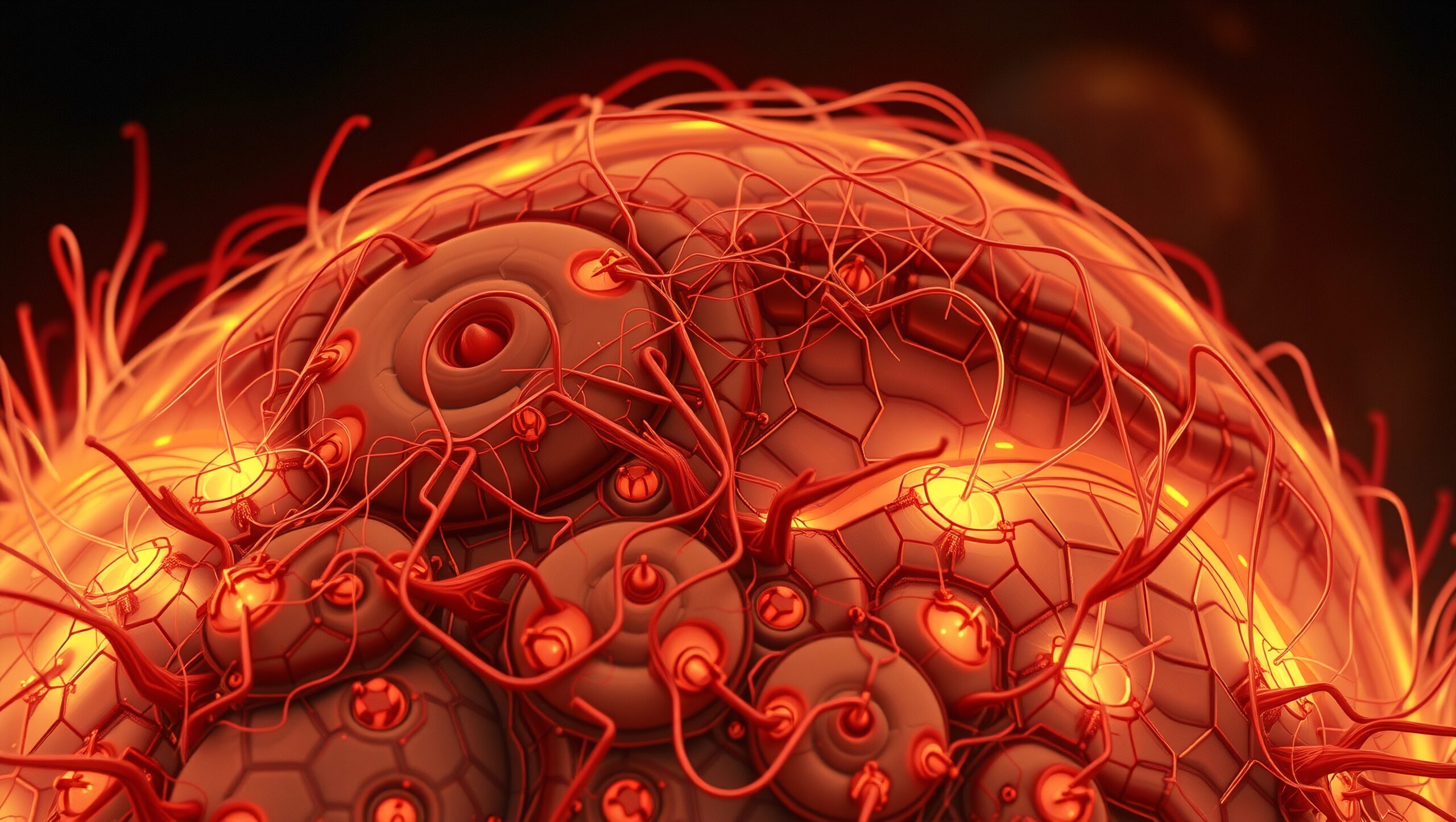 Glowing Cellular Abstract Network