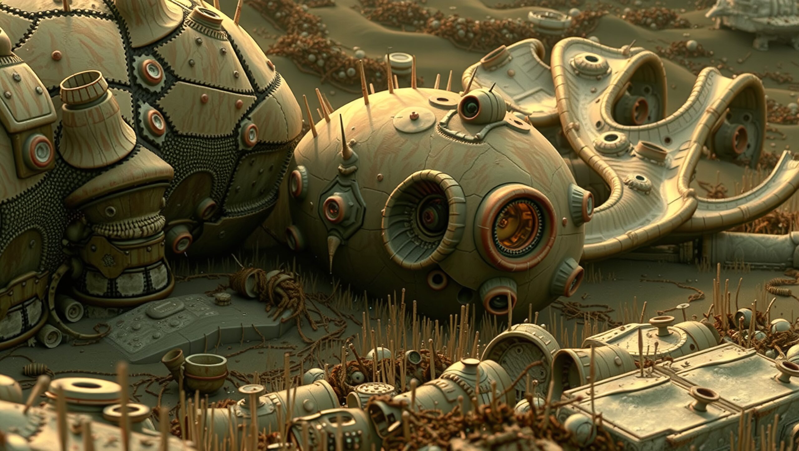 Futuristic Mechanical Landscape Scene