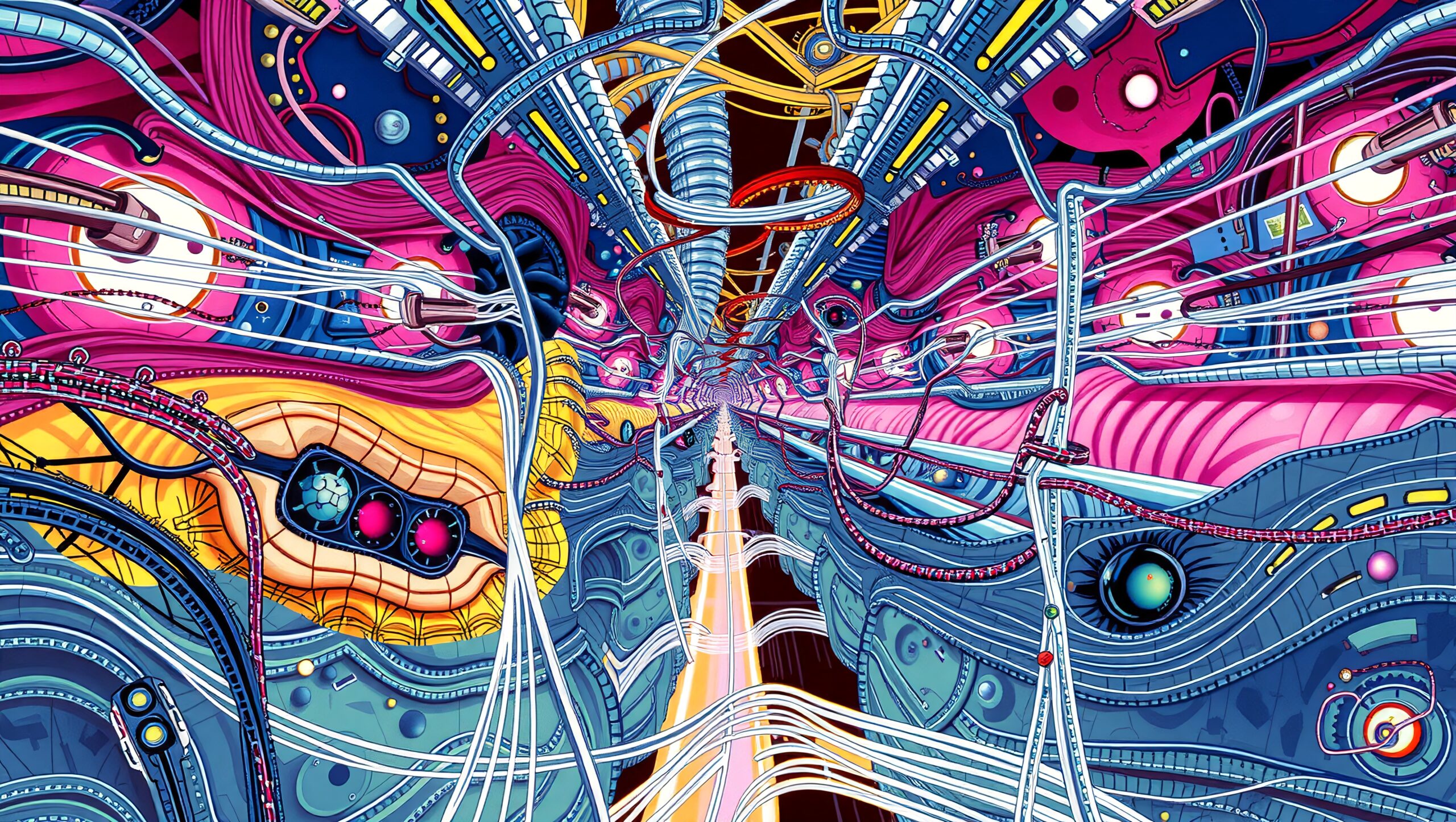 Futuristic Cybernetic Network Maze