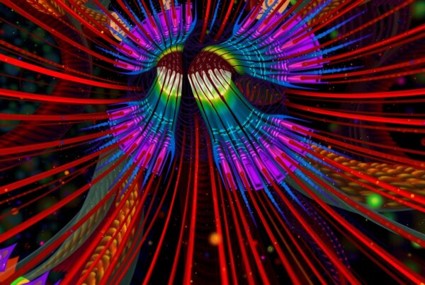A radiant, colorful vortex with intricate fractal patterns and vivid hues.