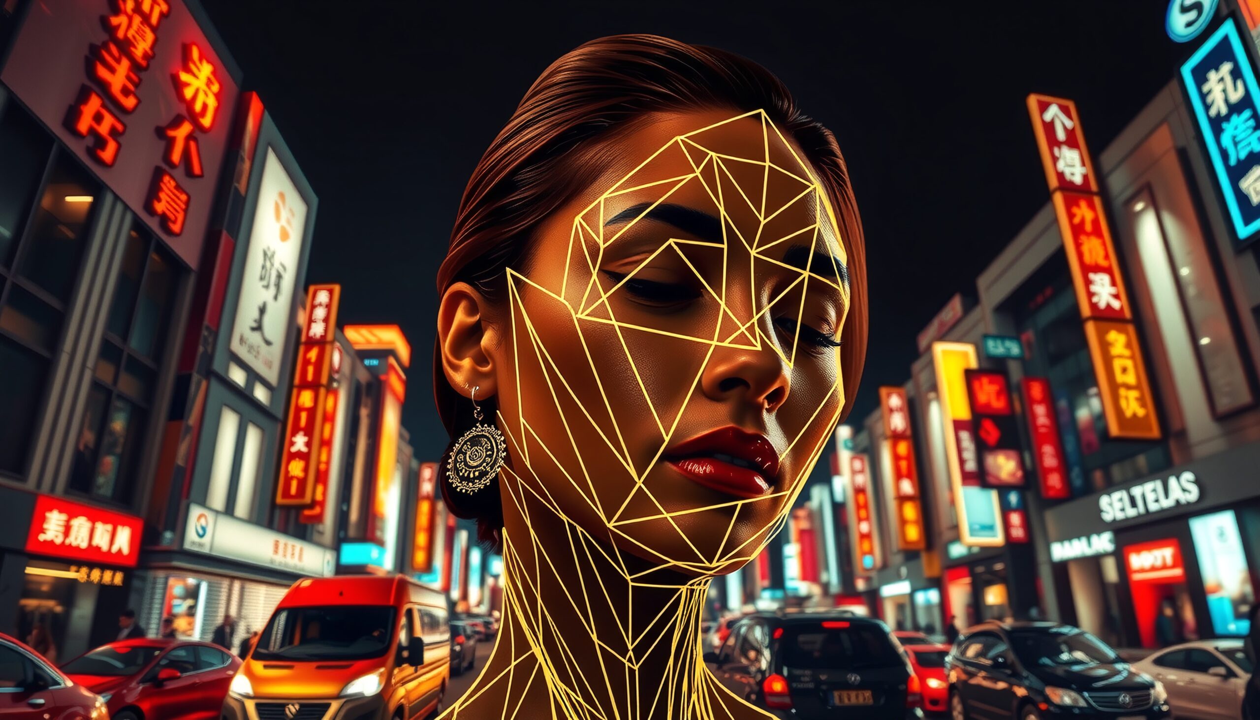 Geometric Art In Modern City