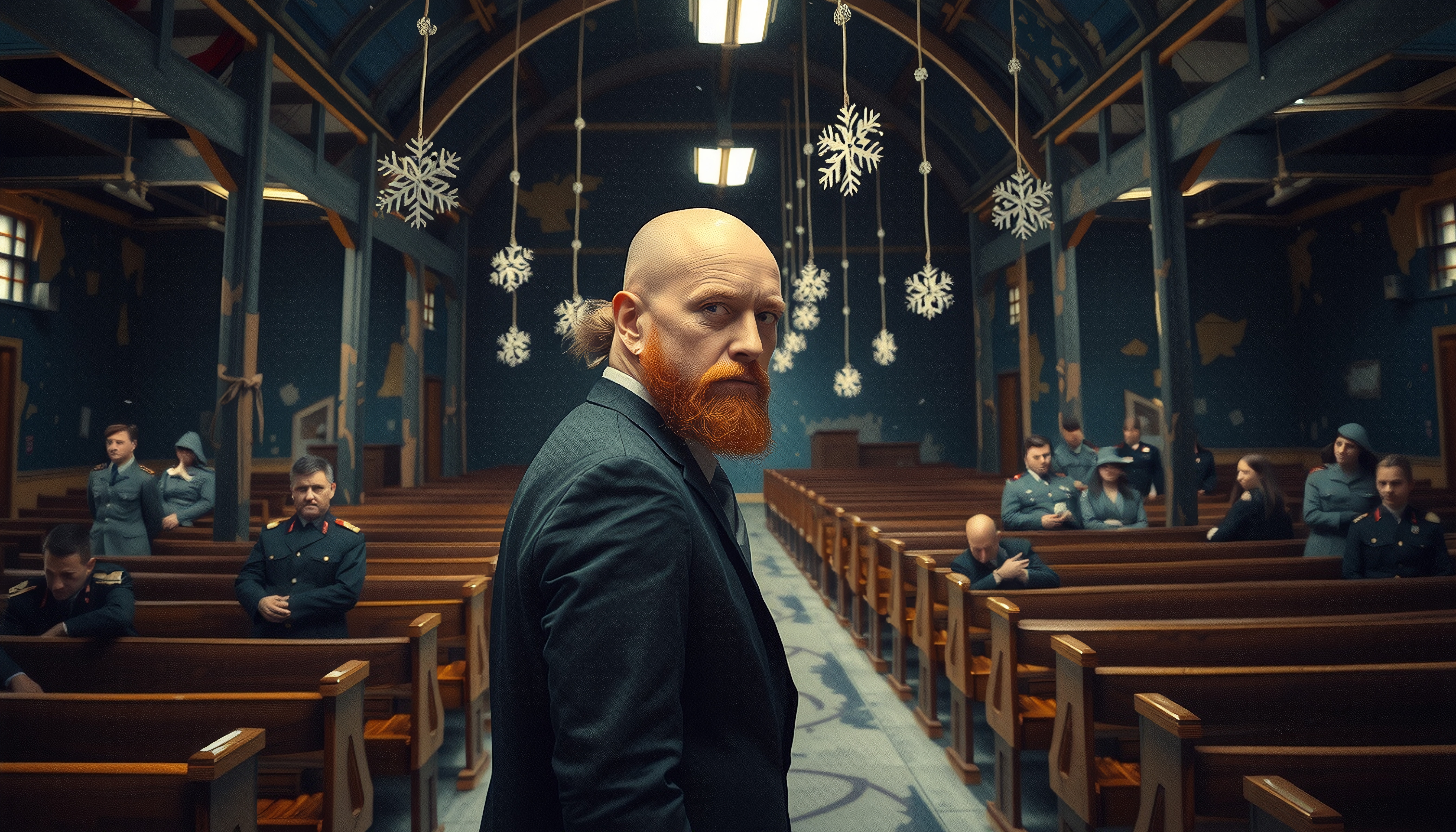 Man with Red Beard in Church