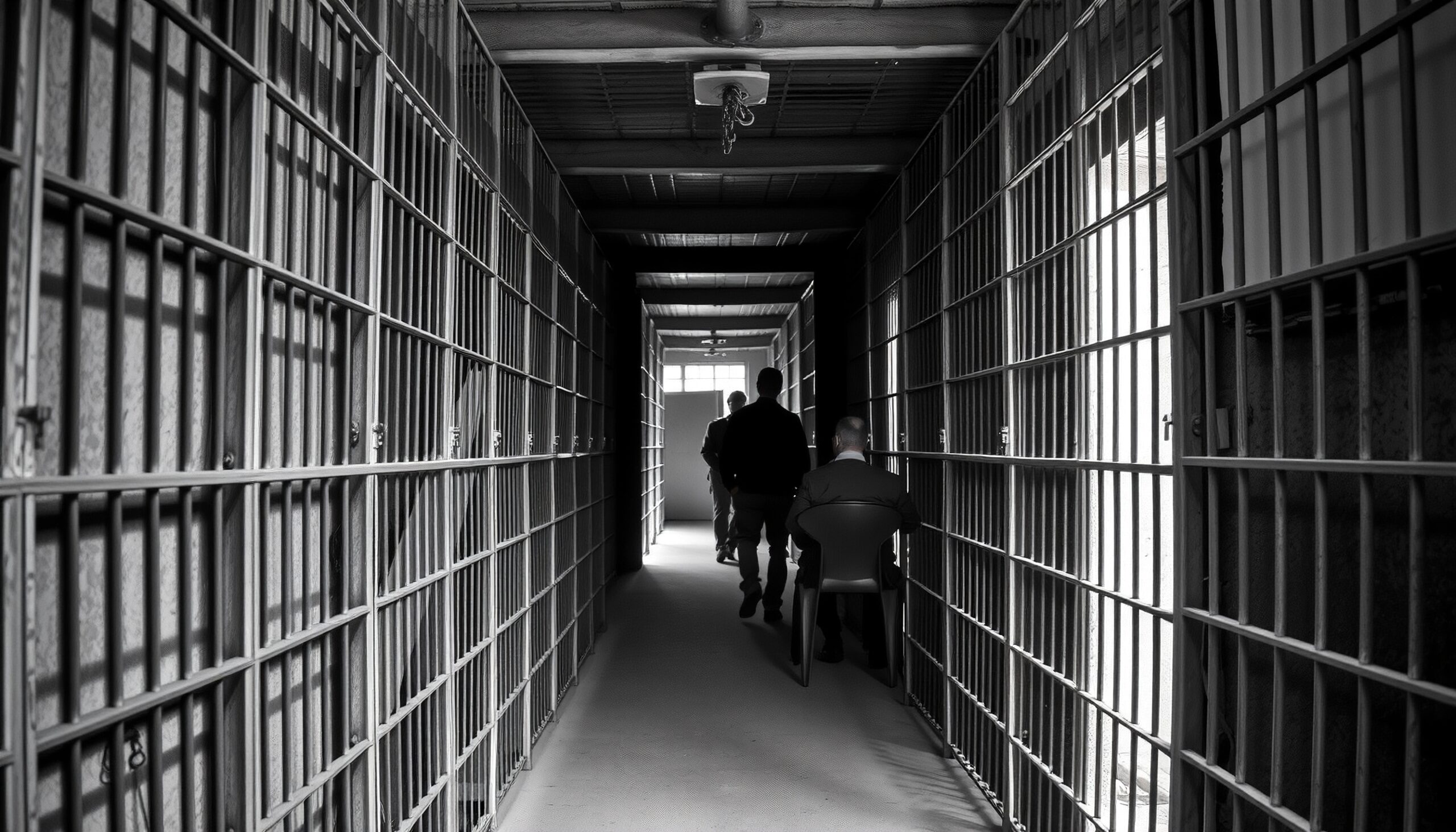 Prison Hallway Shadows and Light