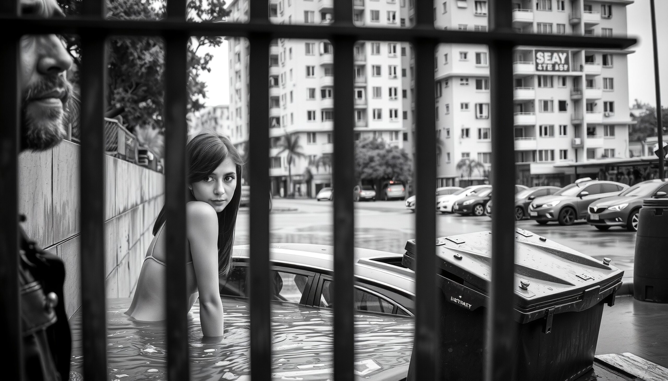 Urban Isolation in Flooded Cityscape