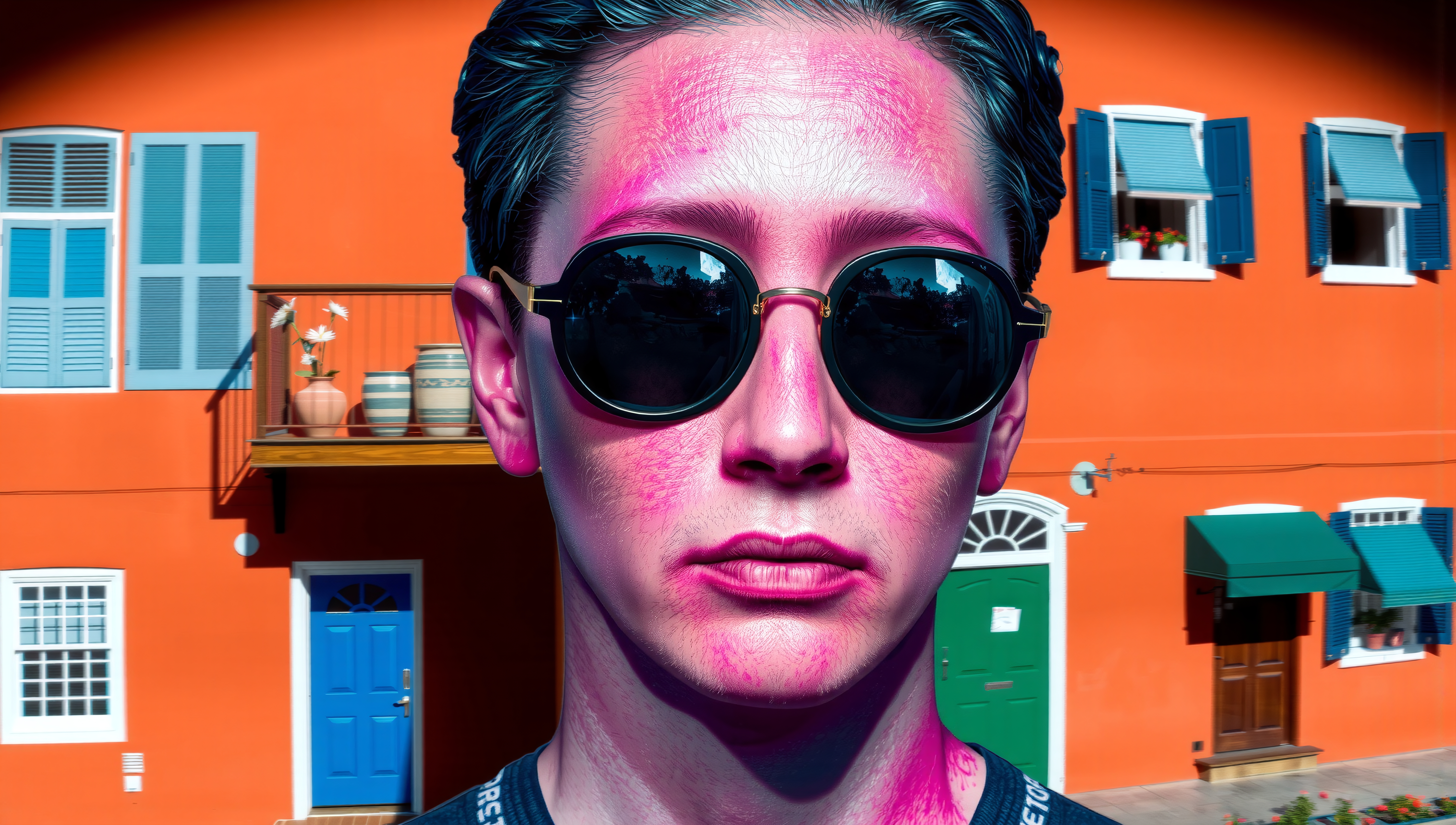 Portrait with Colorful Urban Background