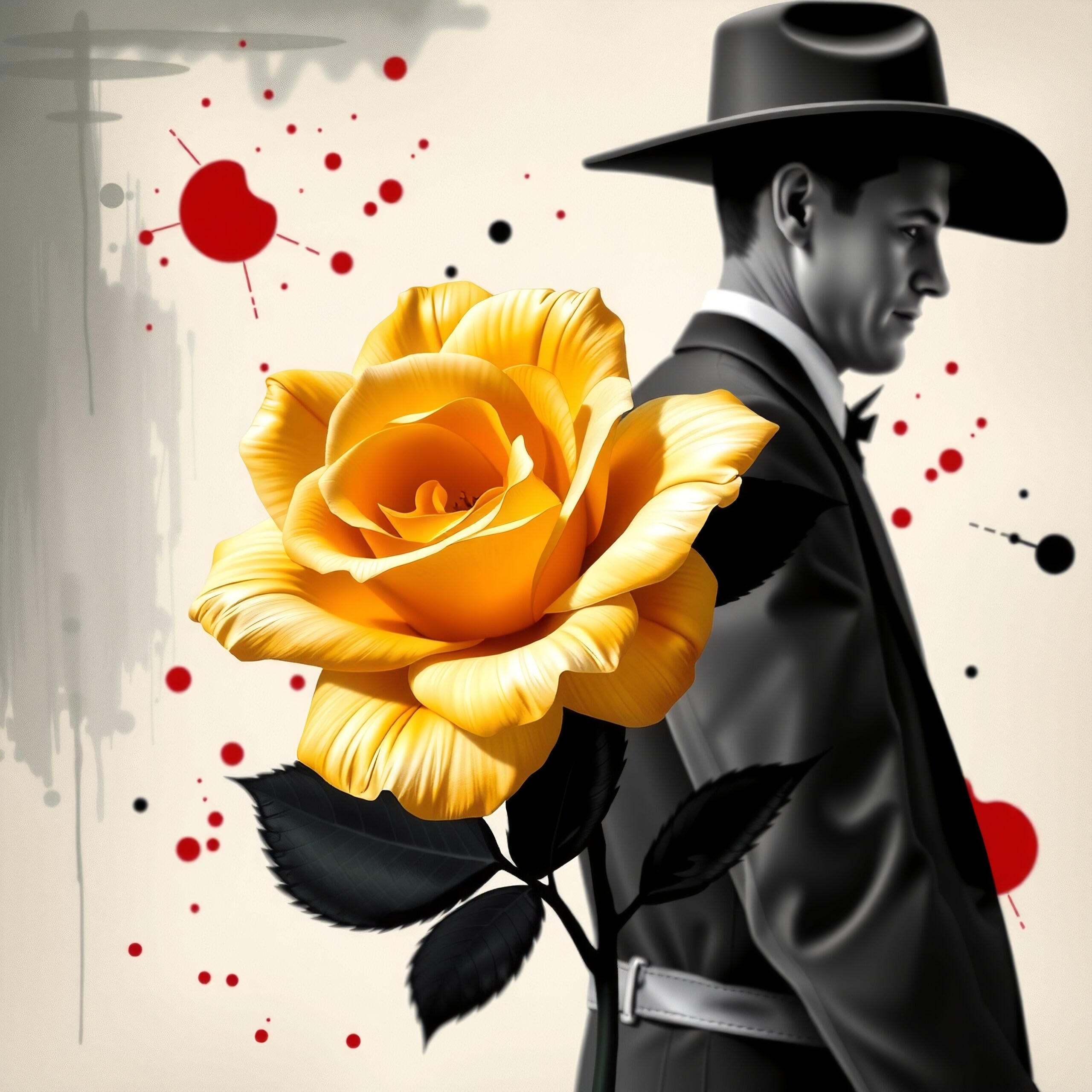 Mysterious Man with Yellow Rose