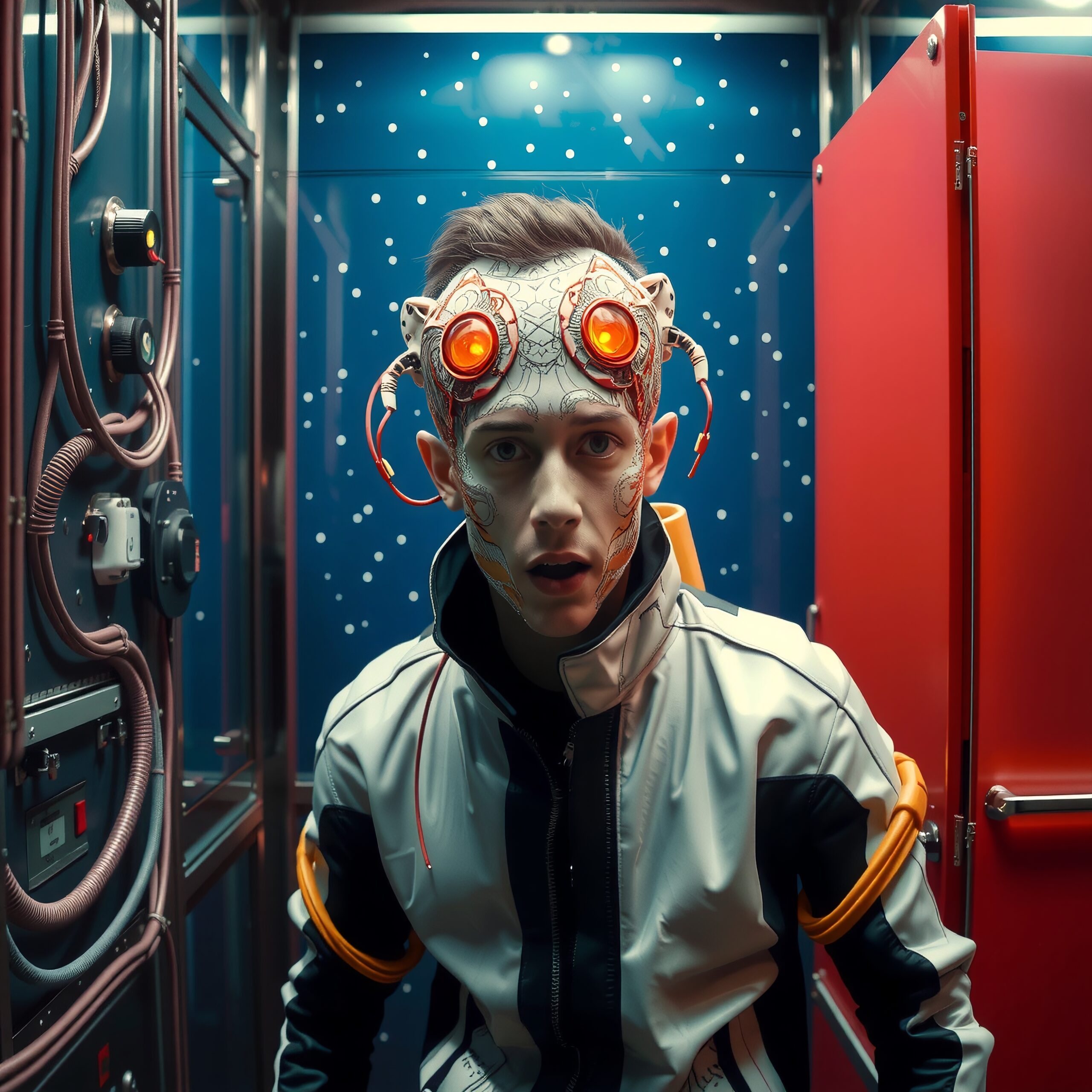 Futuristic Cybernetic Visionary Portrait