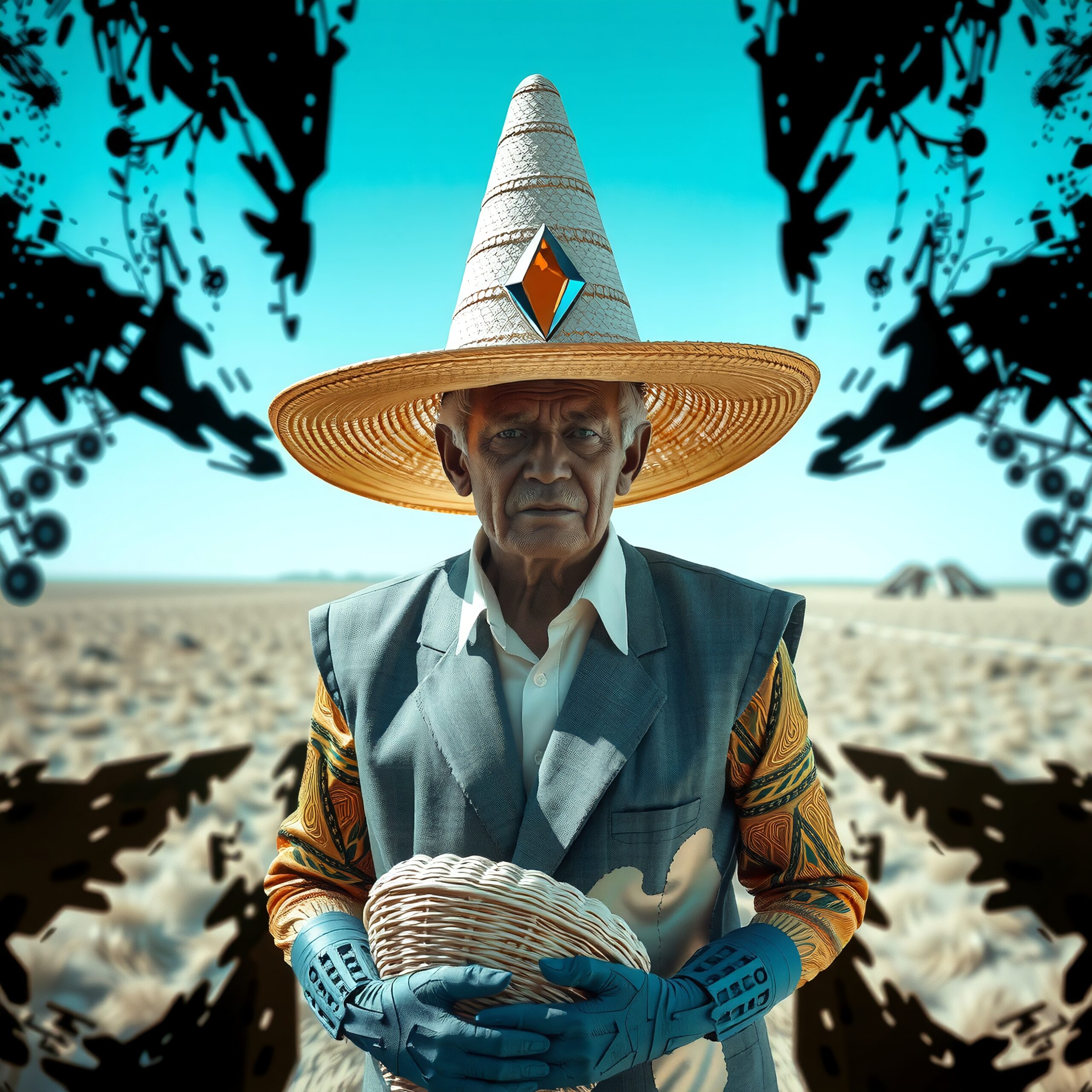 Desert Man with Woven Hat