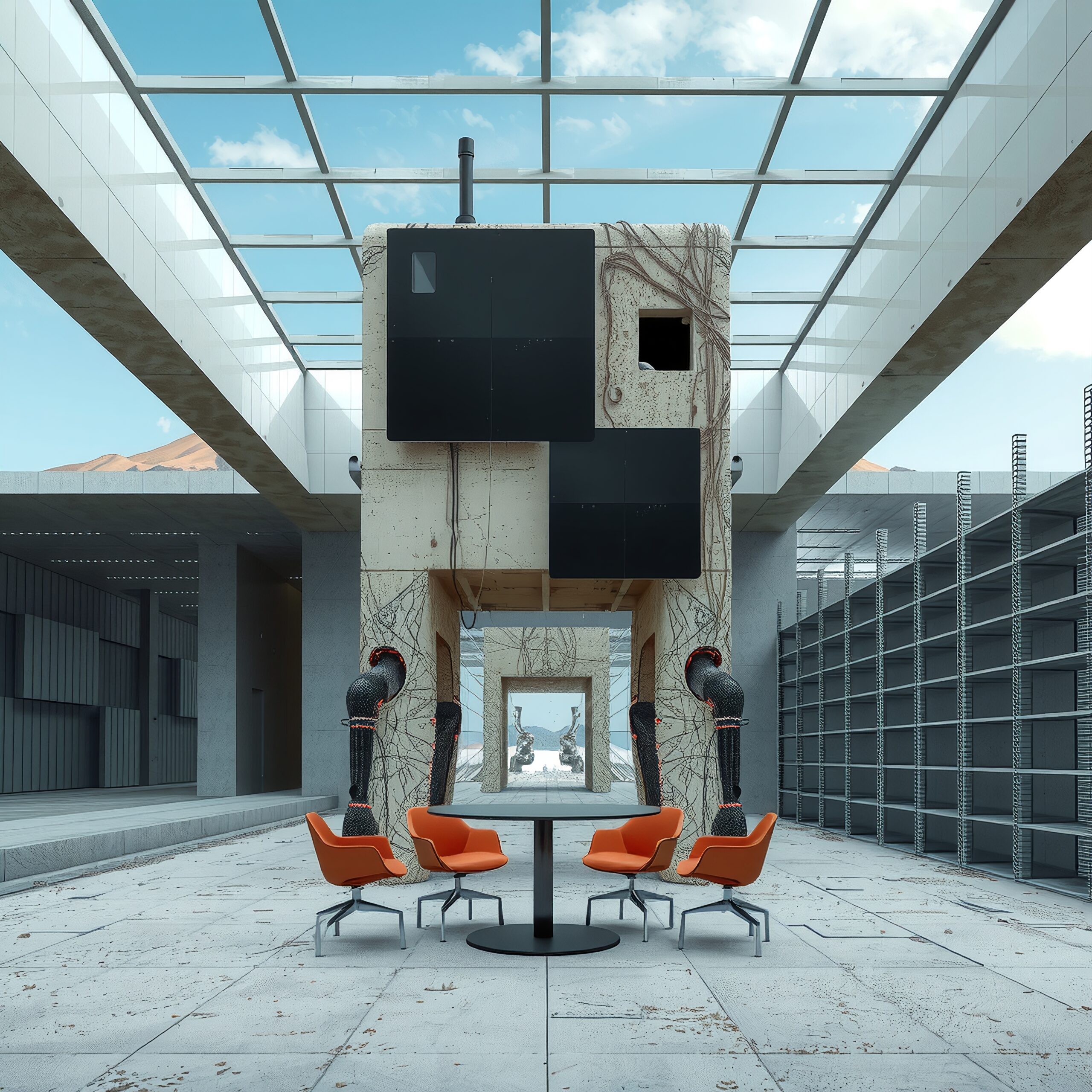 Futuristic Industrial Design Space