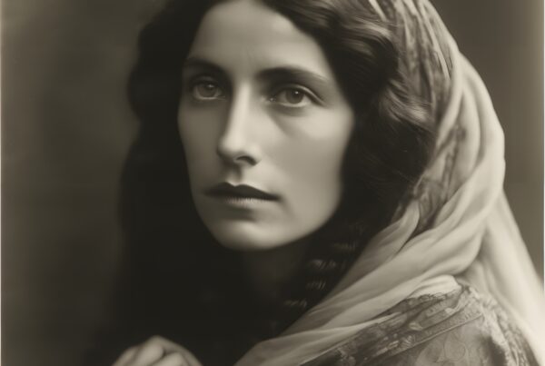 Elegant vintage portrait of a woman showcasing timeless beauty and grace.