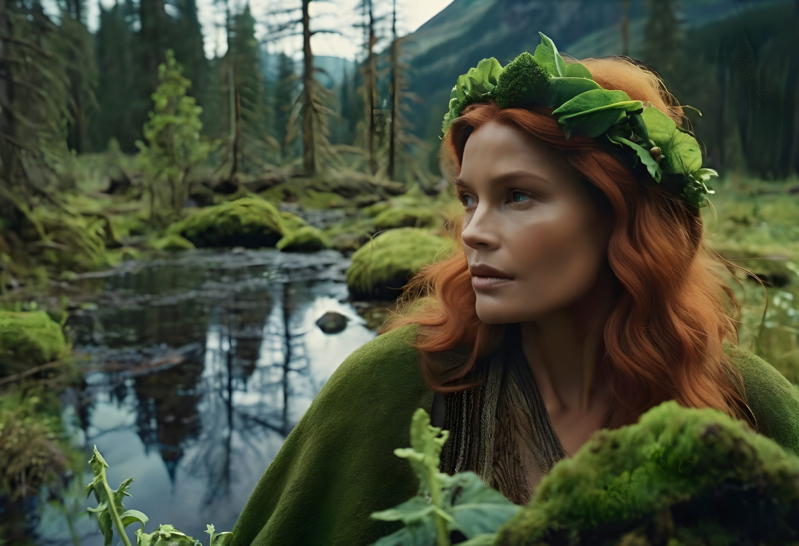 Mystical Woman in Enchanted Forest