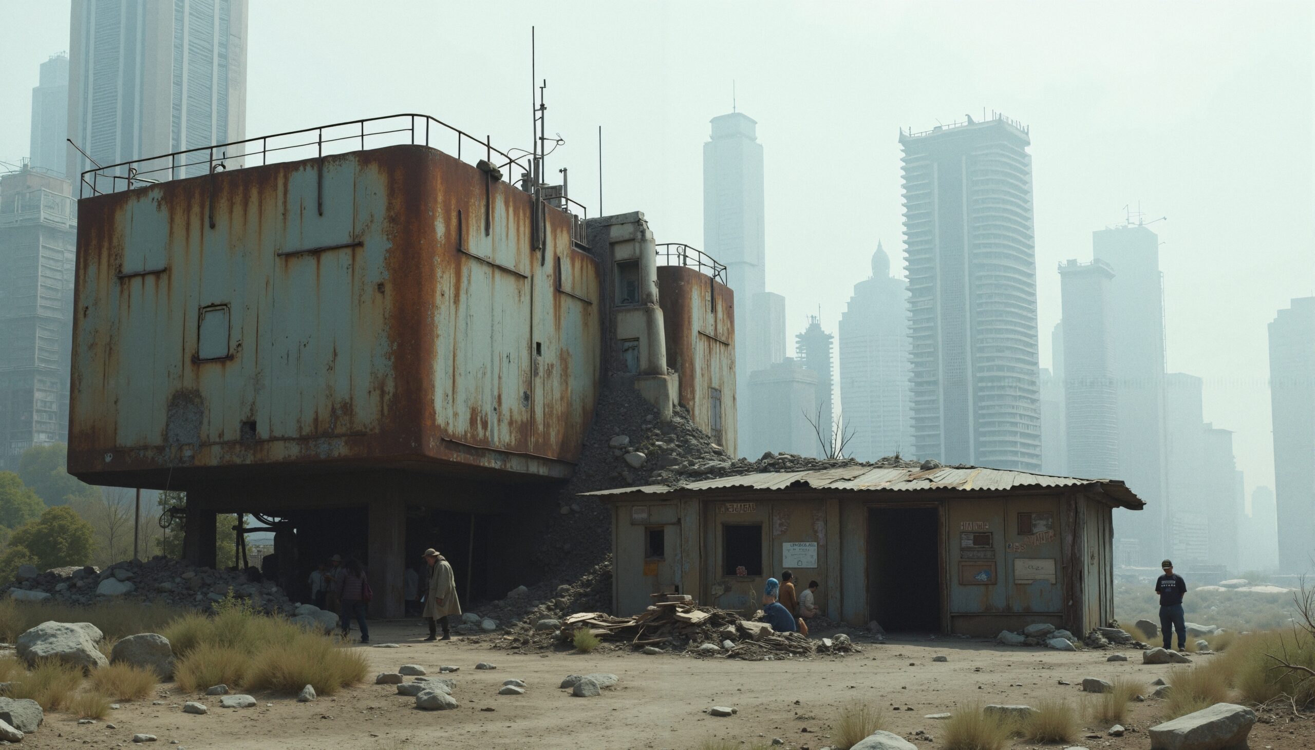 Urban Decay Amidst Skyline Progress