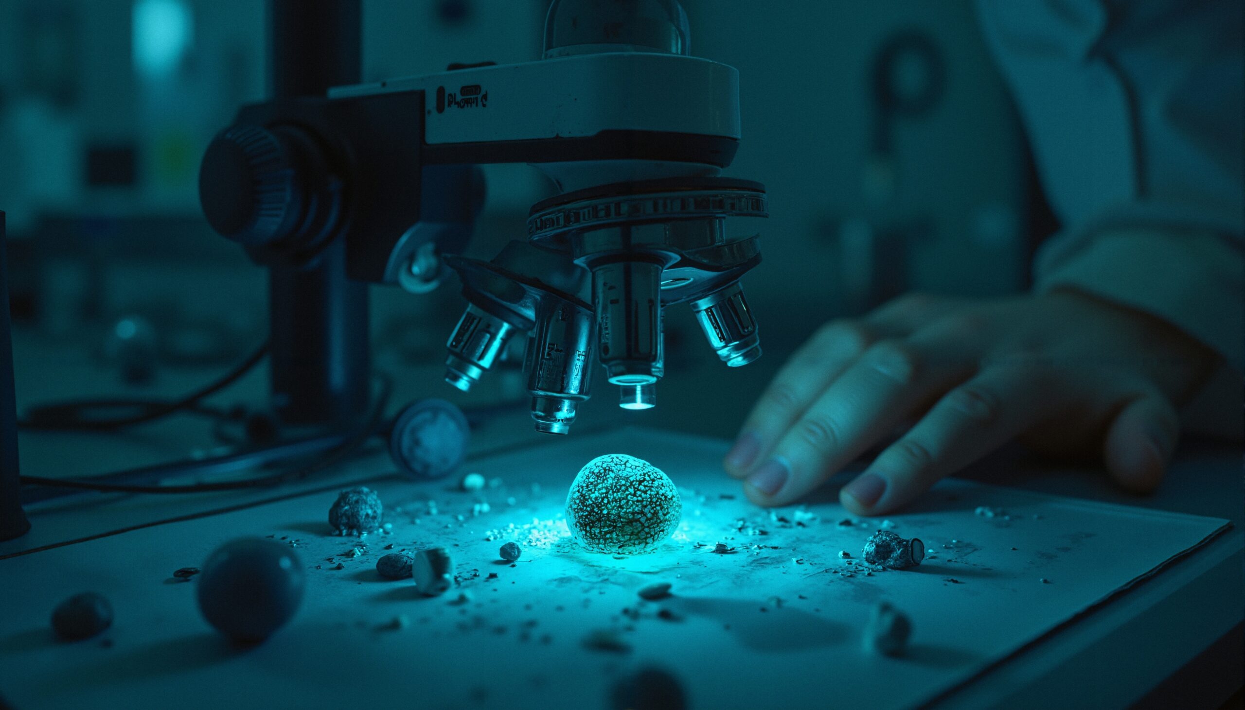 Microscope’s Blue Glow Study
