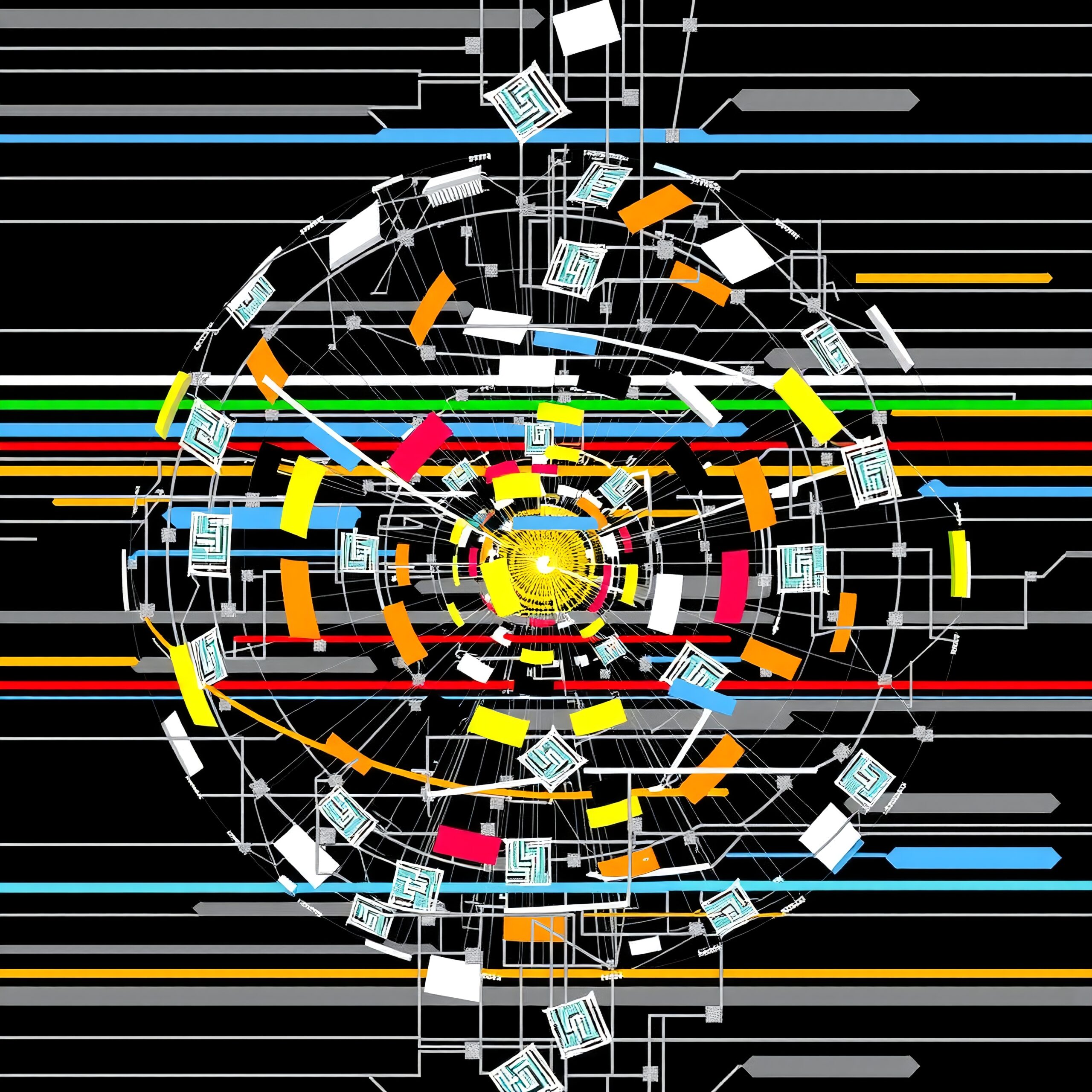 Futuristic Cosmic Geometric Explosion