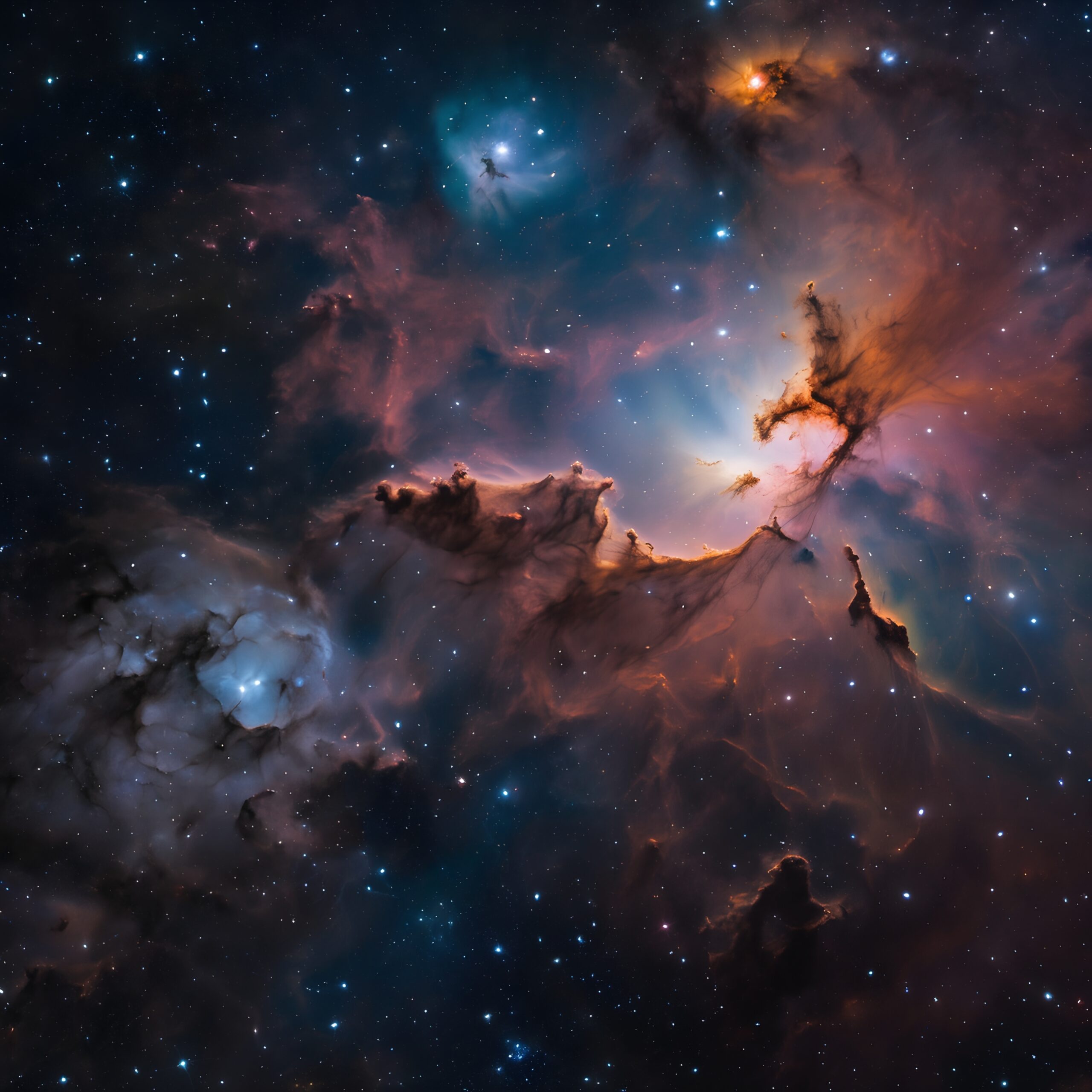 Cosmic Colors of Nebula Space