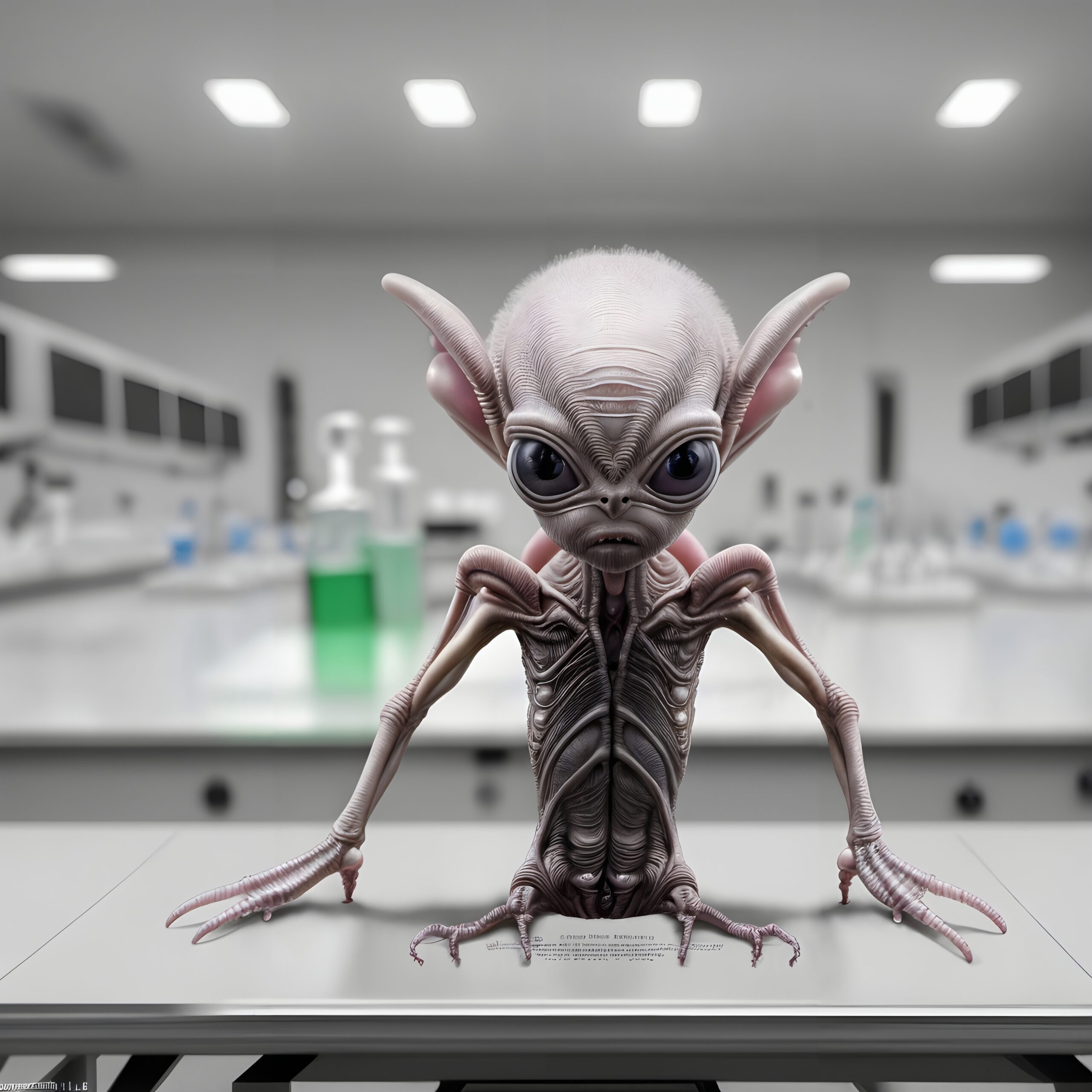 Alien in Modern Science Lab
