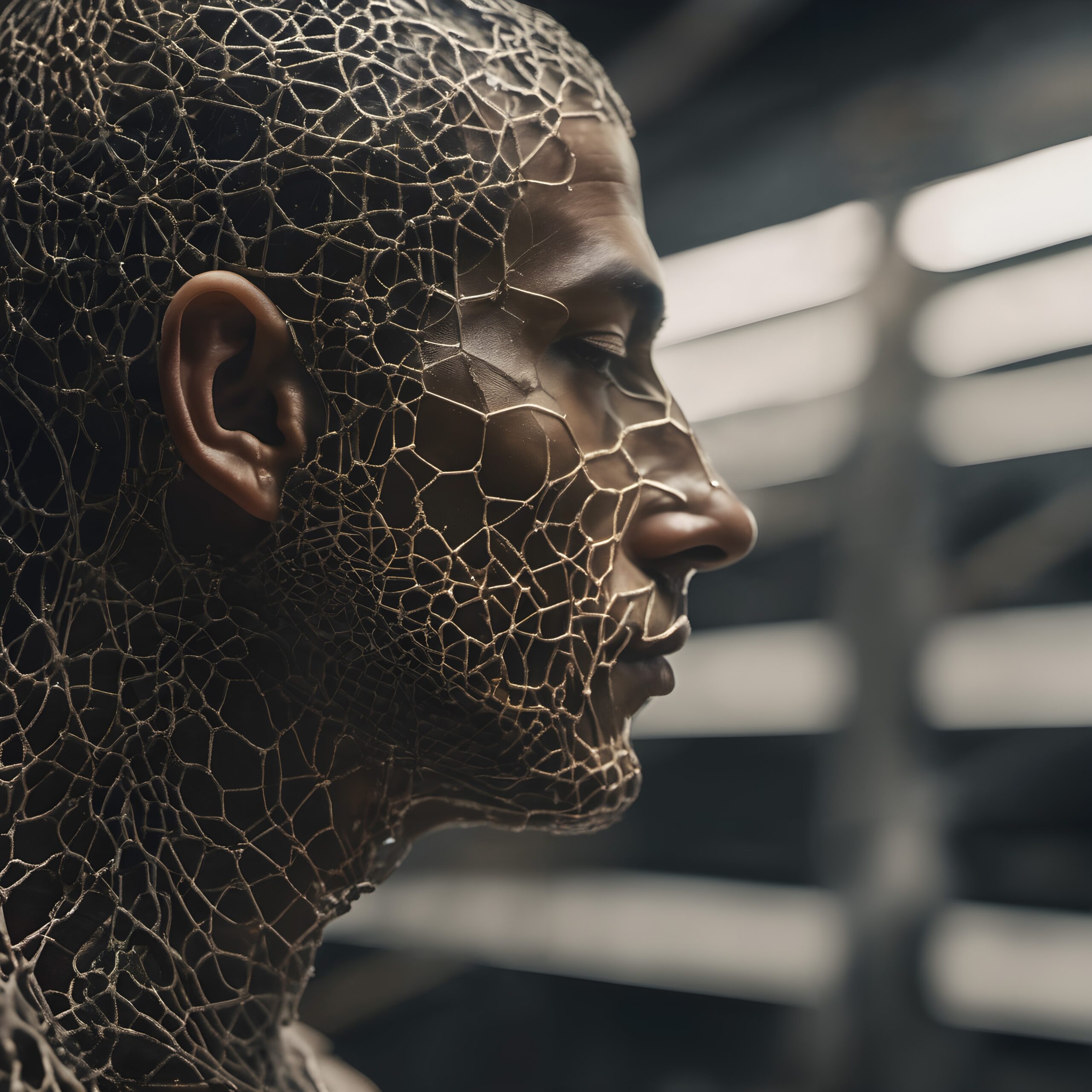 Futuristic Wire Mesh Portrait