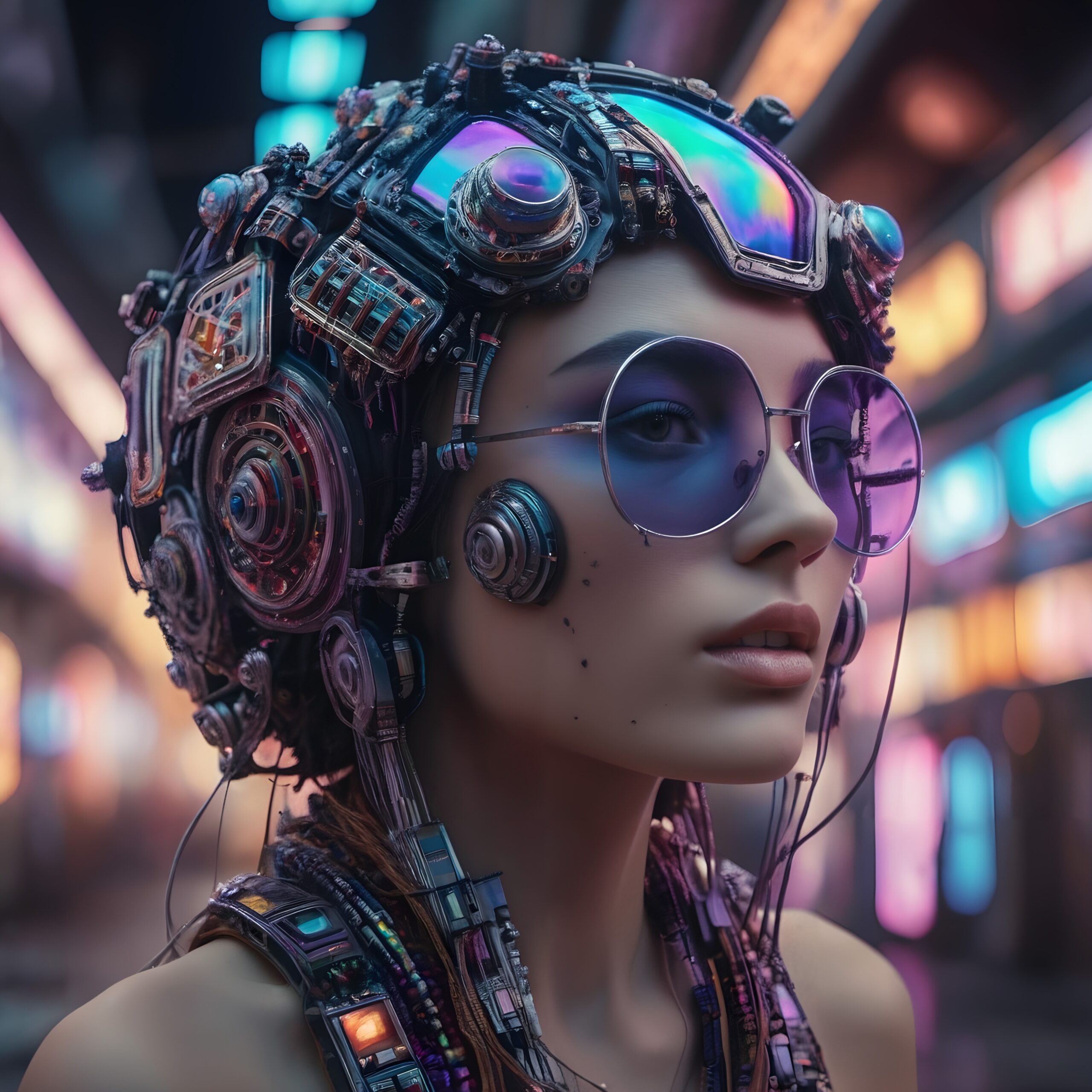 Futuristic Cyberpunk Style Portrait