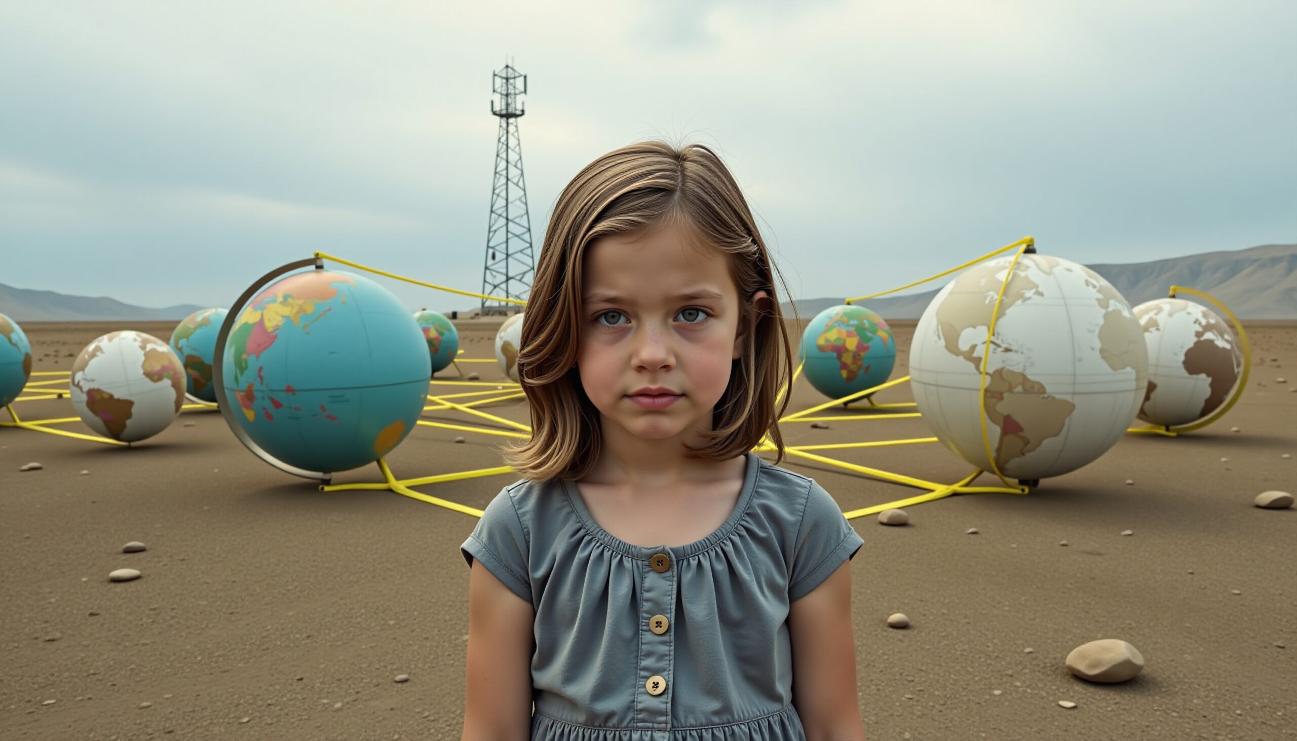 Child in Global Desert Scene