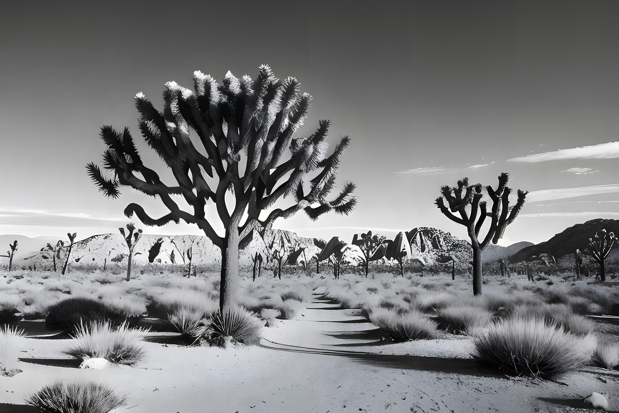 Dramatic Monochrome Desert Landscape