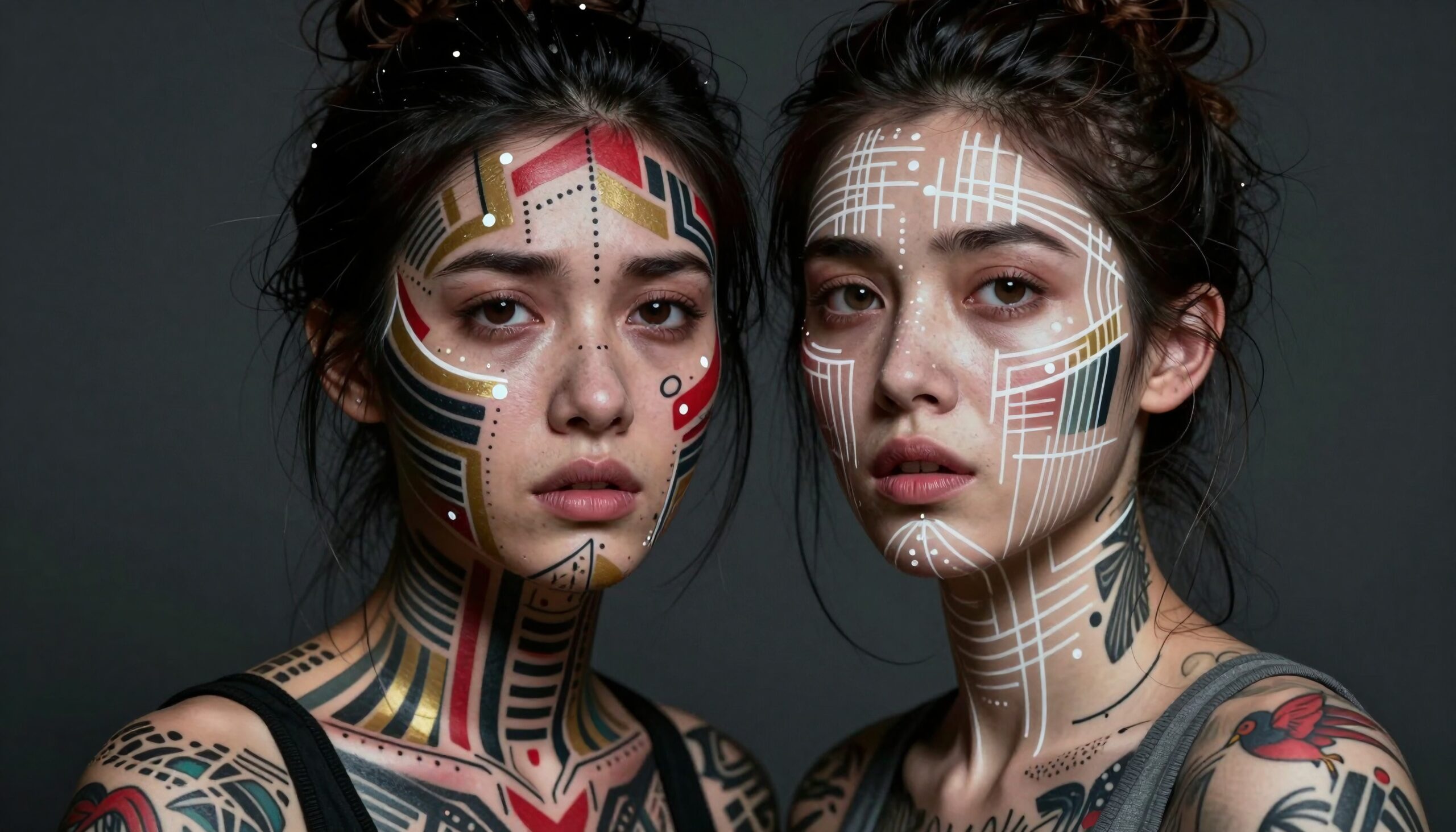 Intricate Face Paint and Tattoos