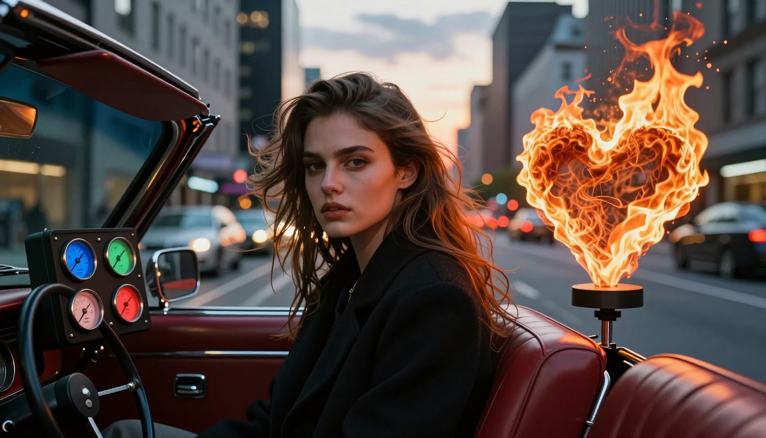 Fiery Heart City Street Scene