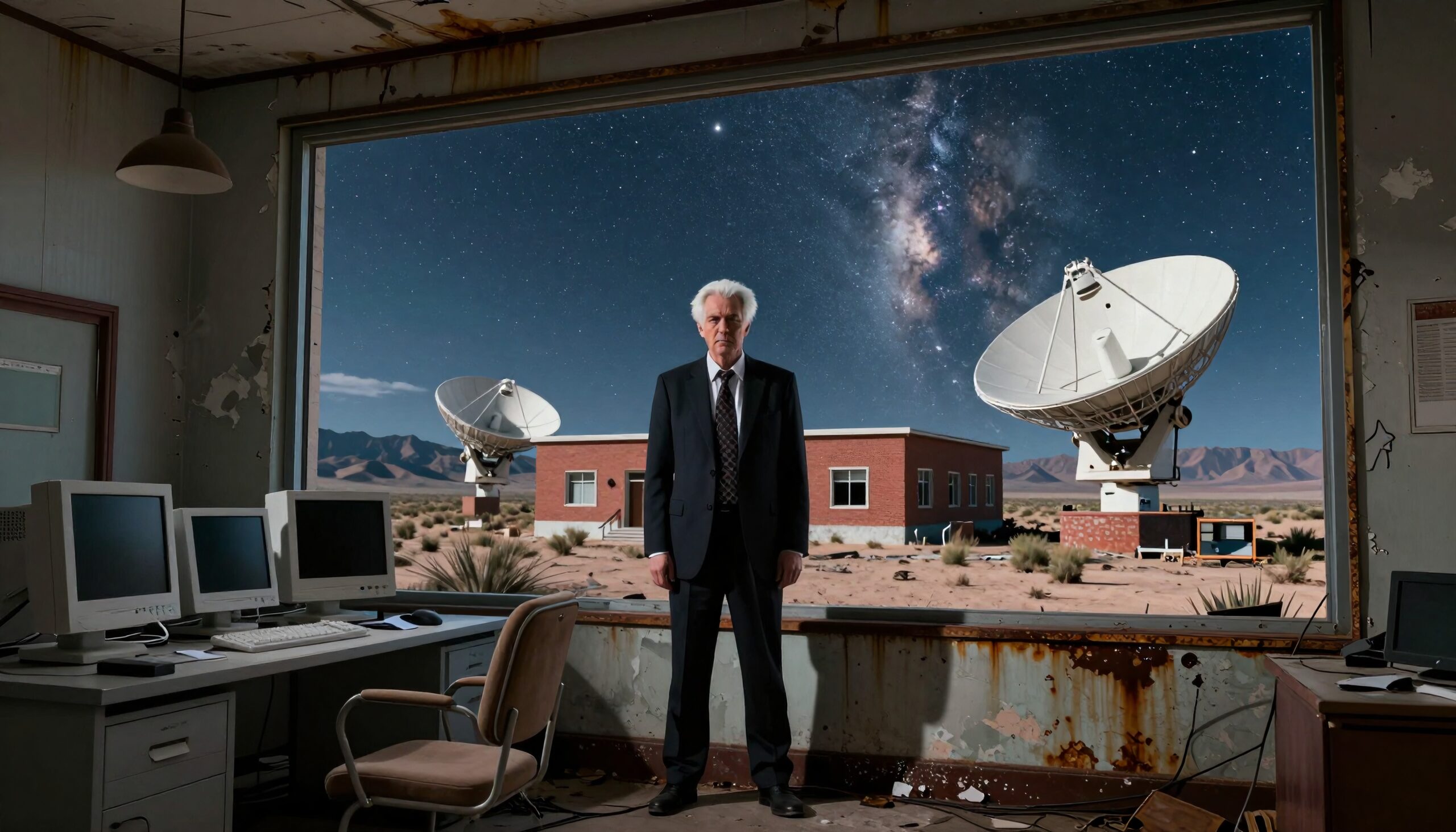 Astronomer amidst cosmic exploration