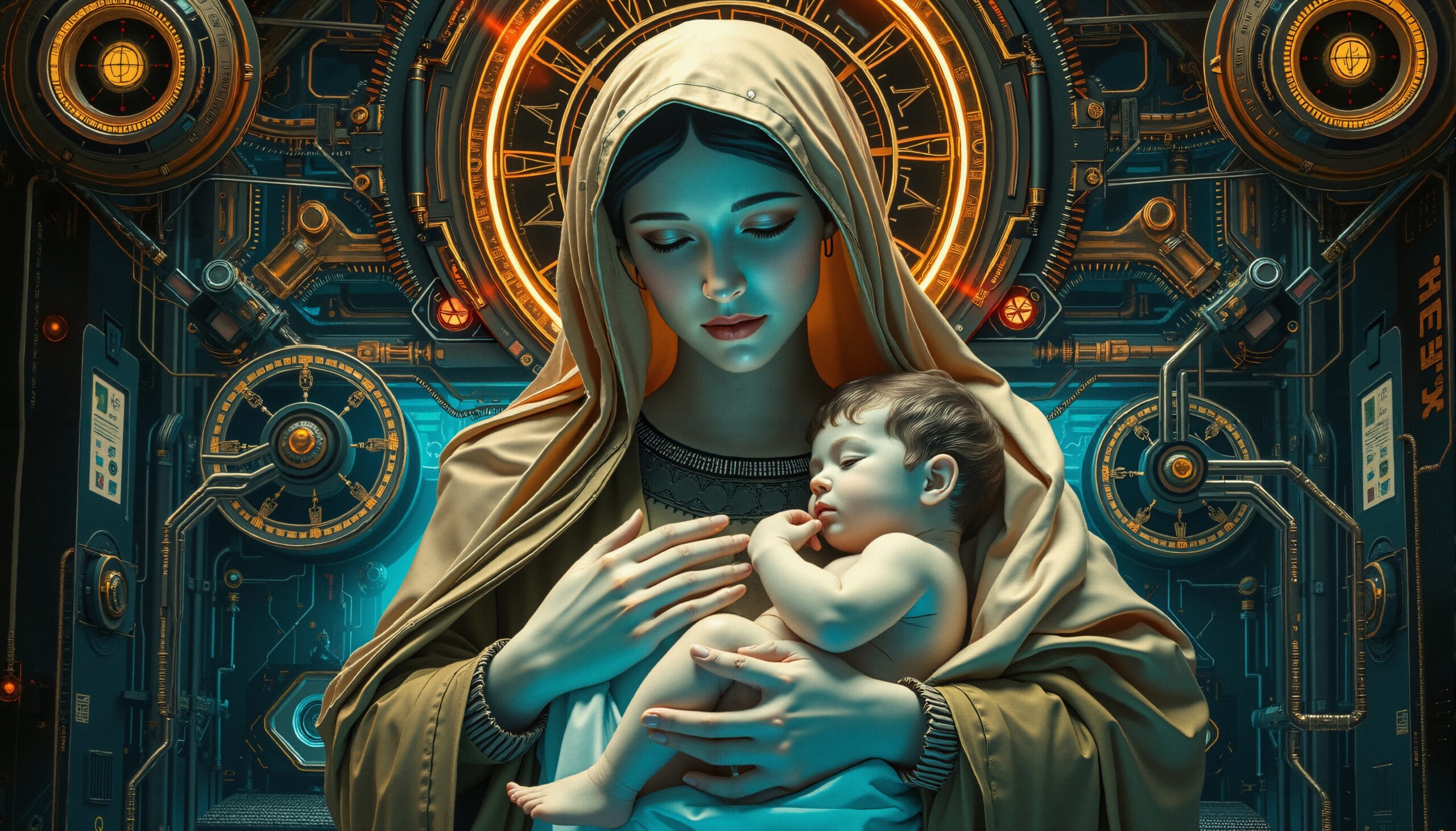 Futuristic Madonna and Child