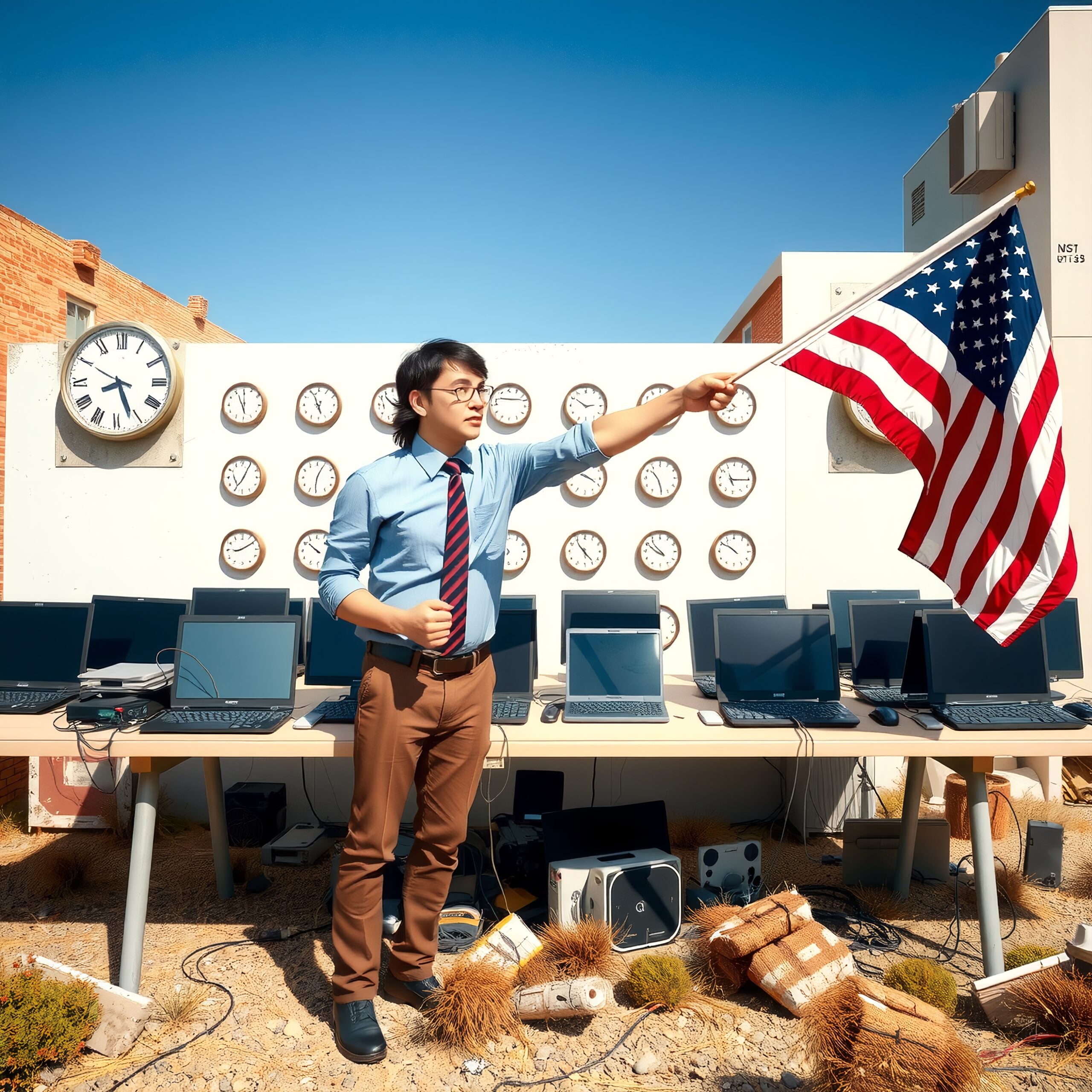 Tech Rally with American Flag