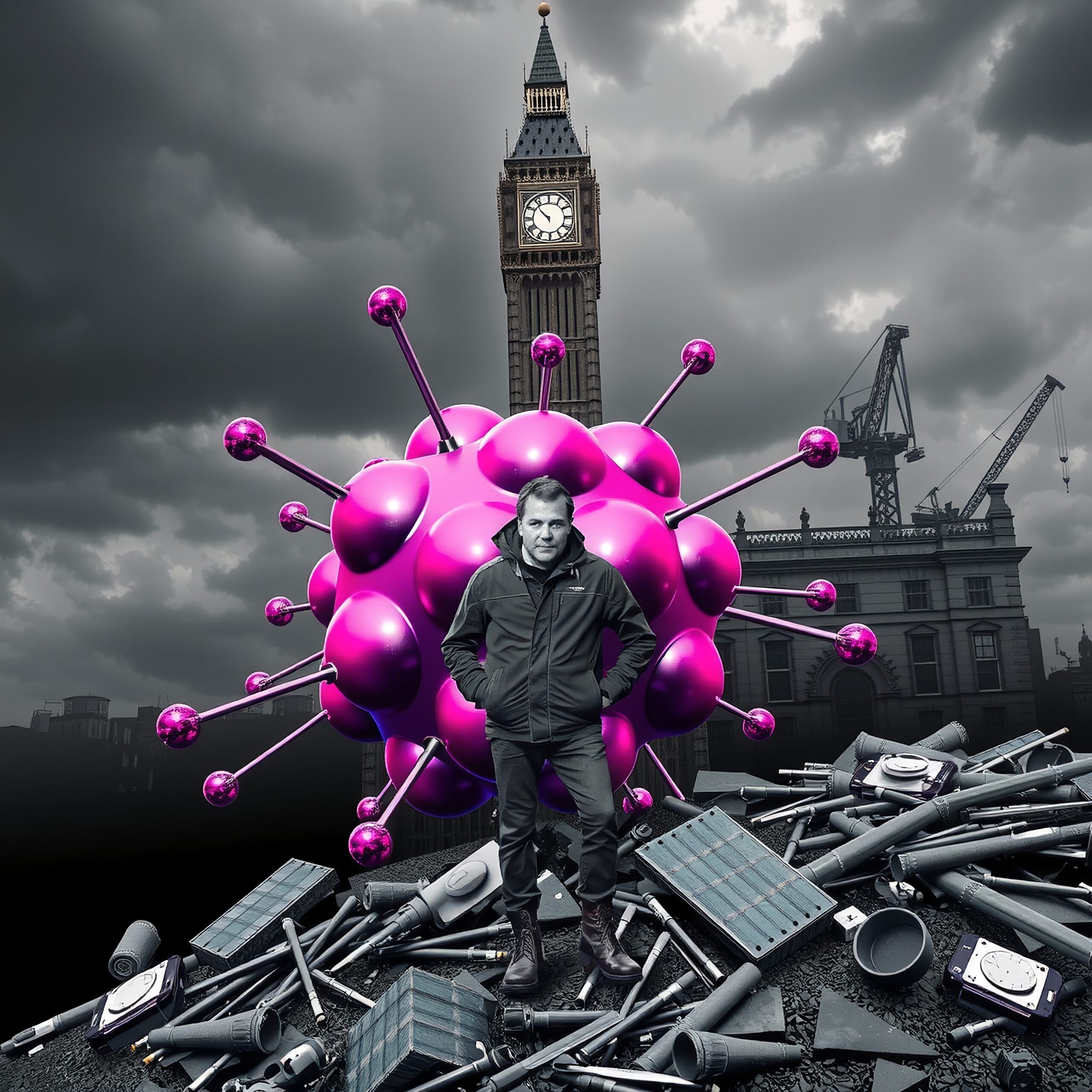 Surreal Future Amidst Urban Chaos