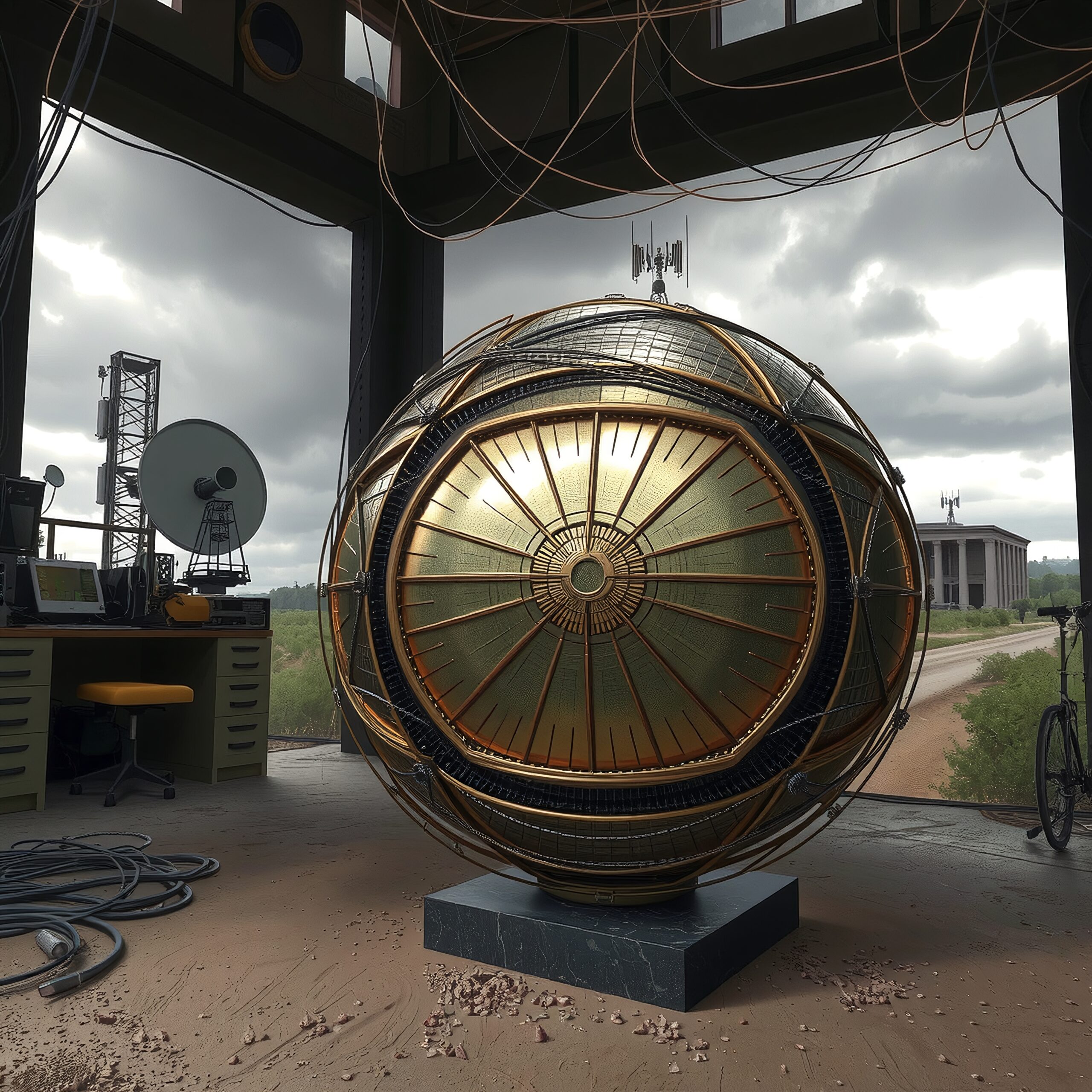 Futuristic Scientific Sphere Installation