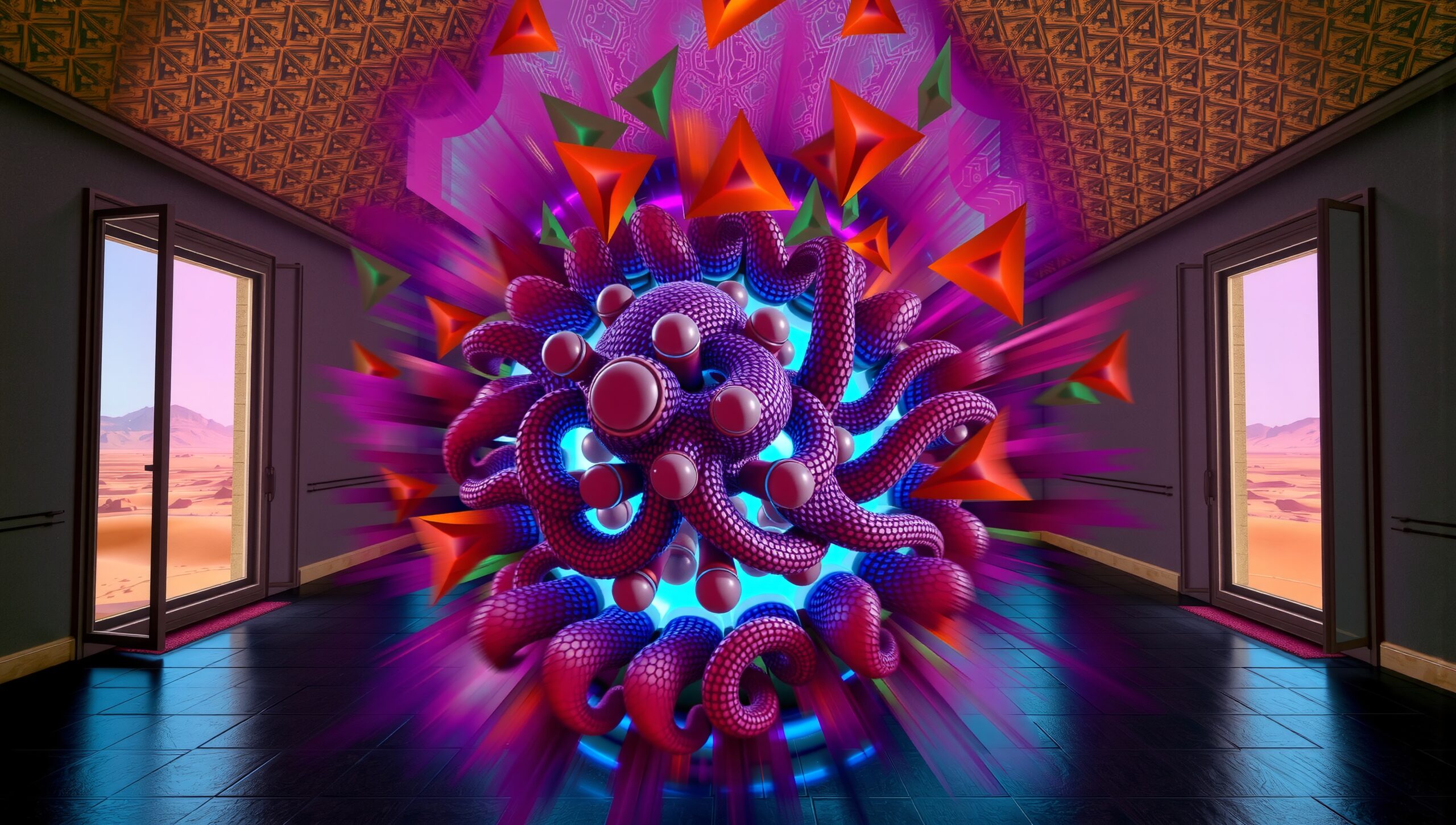 Abstract Vibrance in Serene Desert