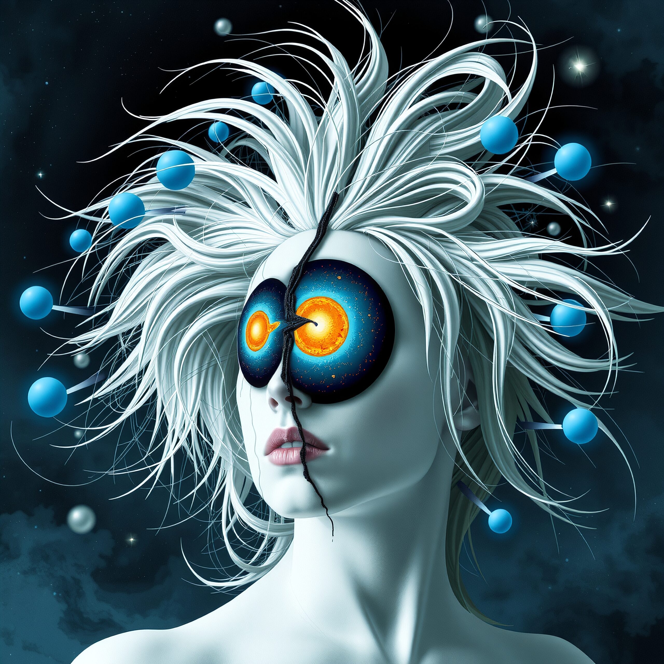 Cosmic Visage in Digital Realm