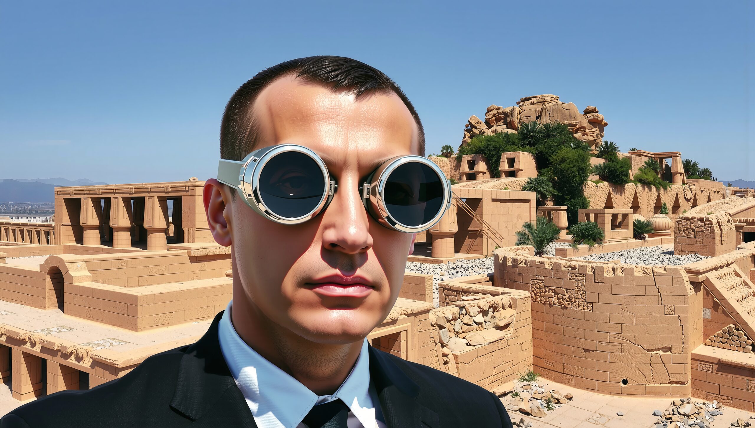 Futuristic Vision in Ancient Landscape