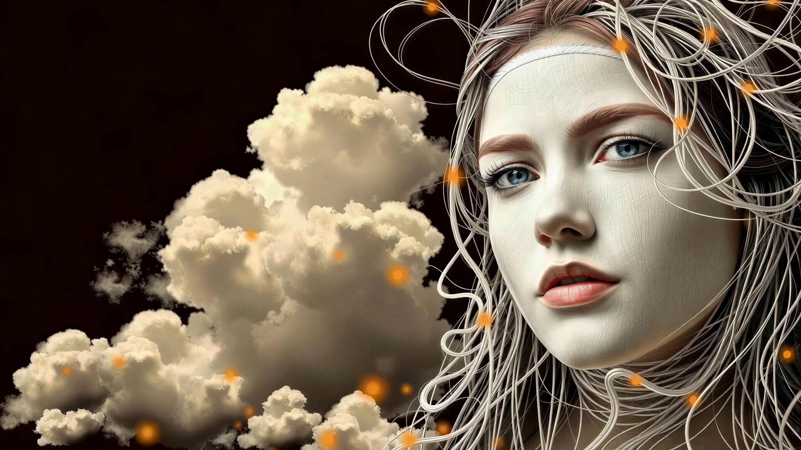 Celestial Awakening Girl Amidst Clouds 4K Video