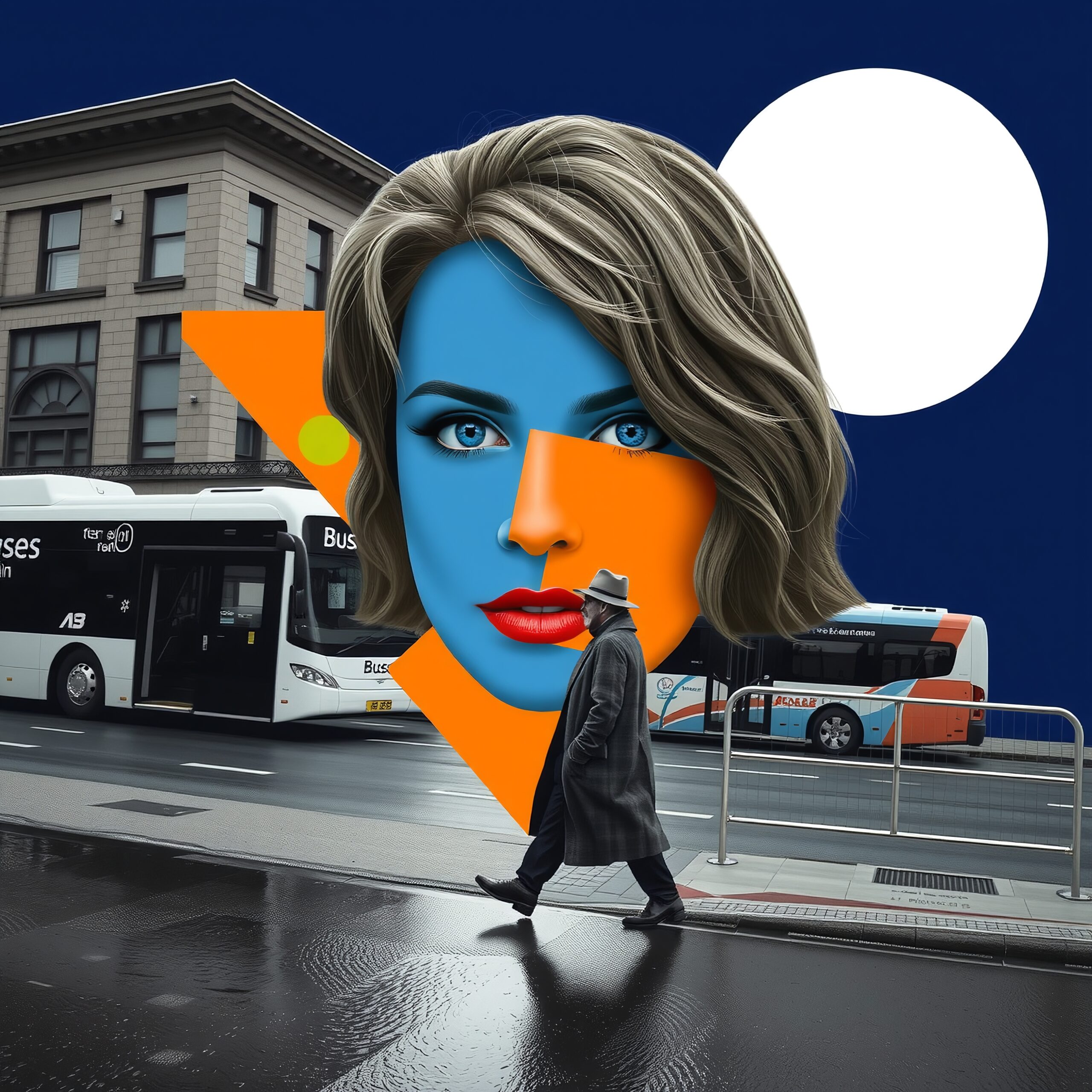 Surreal Urban Artwork Encounter