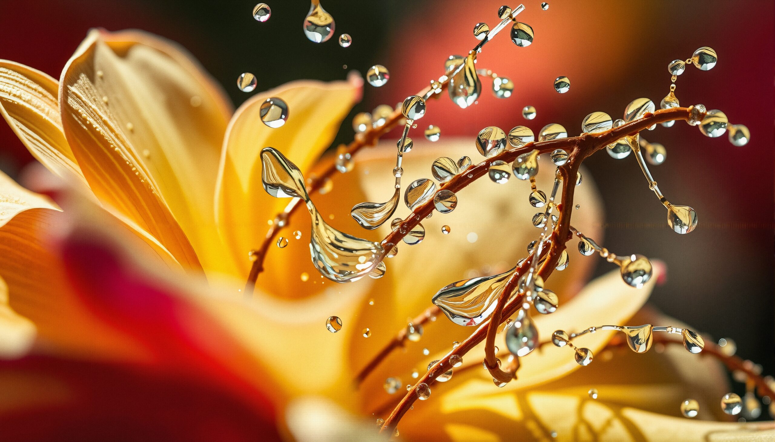 Dew Drops on Flower Petals