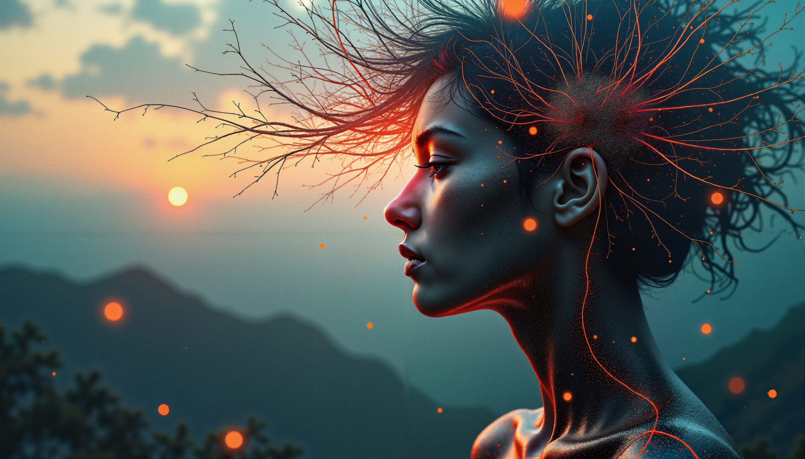 Nature meets mind at sunset