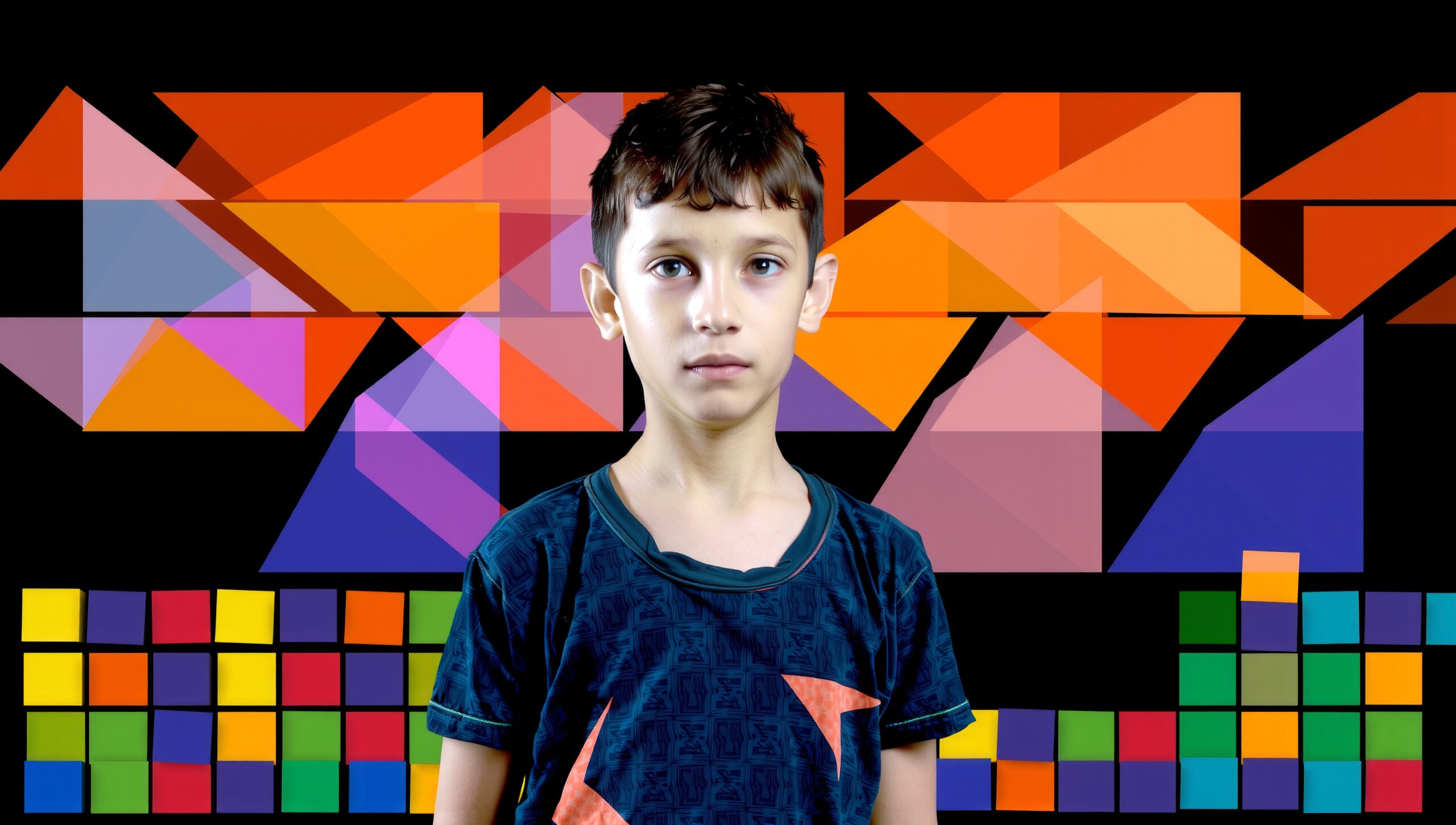 Colorful Geometric Design Portrait