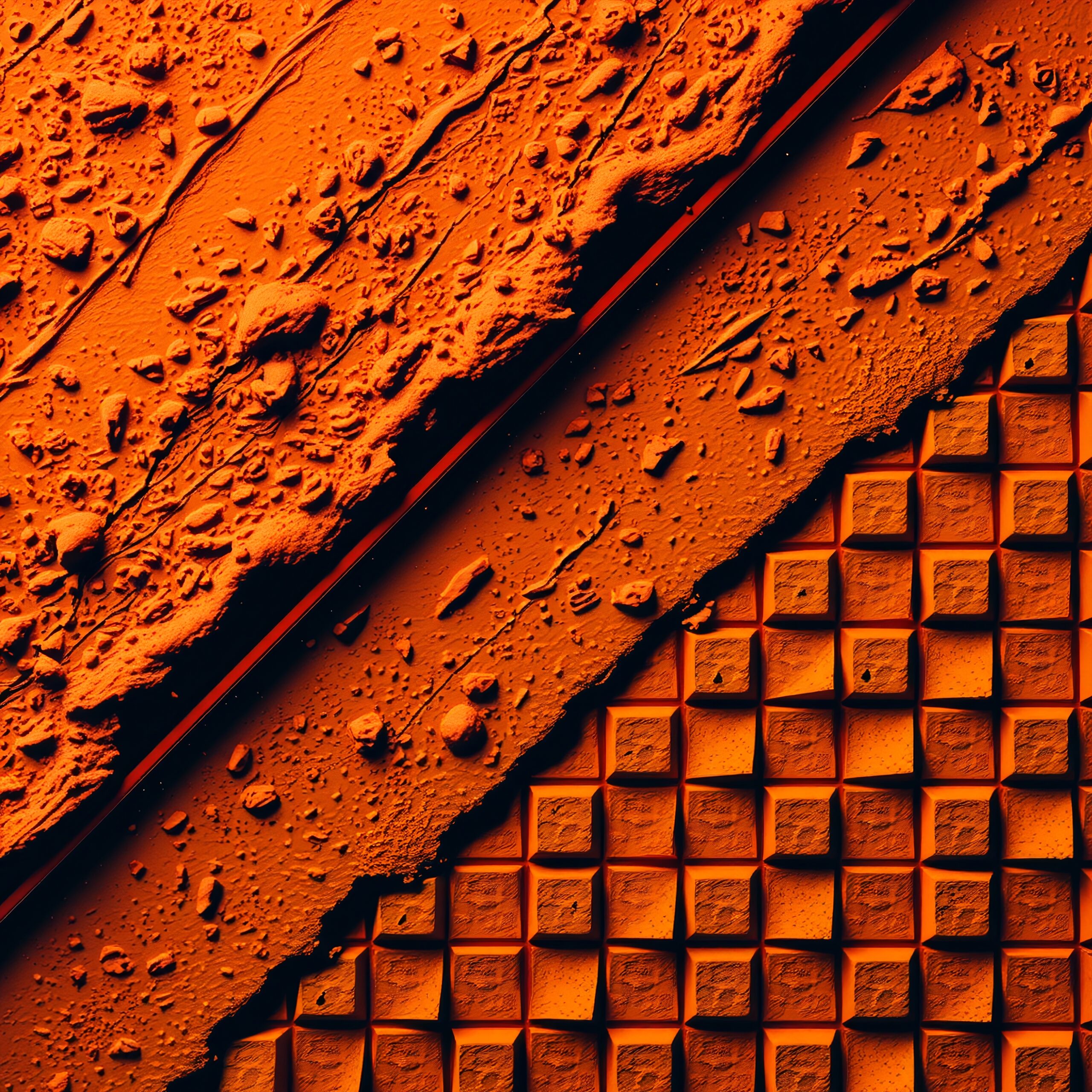 Contrasting Textures in Orange Abstract