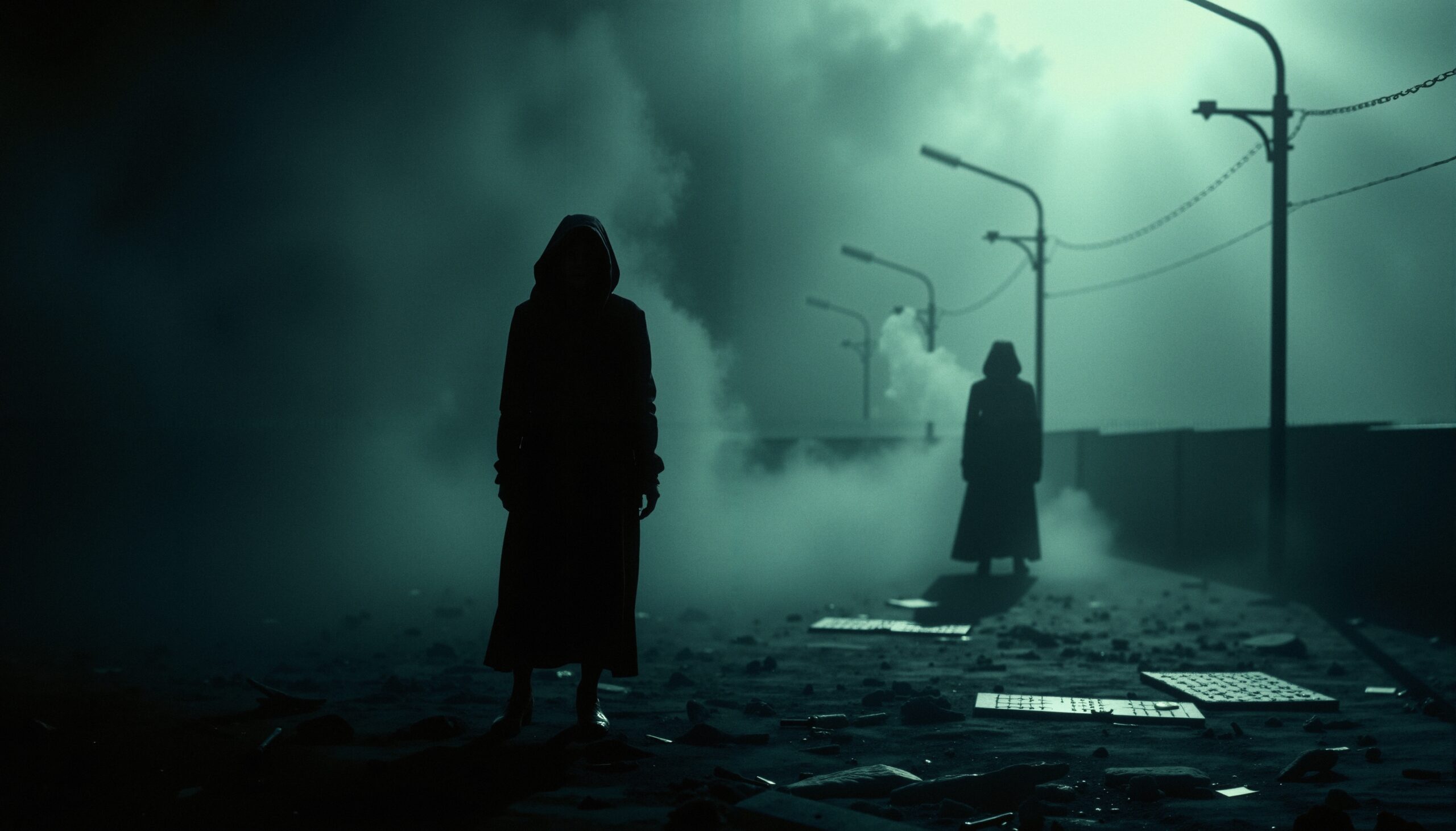 Silent Night Foggy Urban Scene